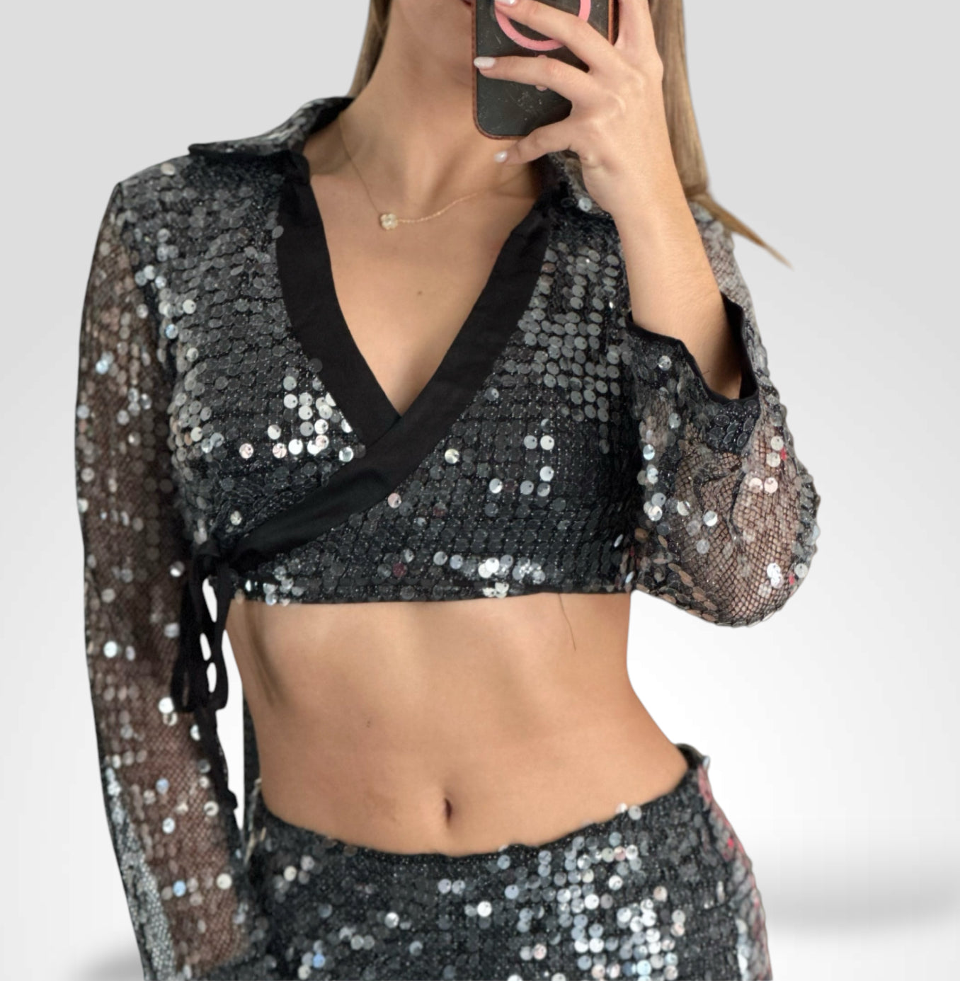 BLACK SEQUIN SET•-2