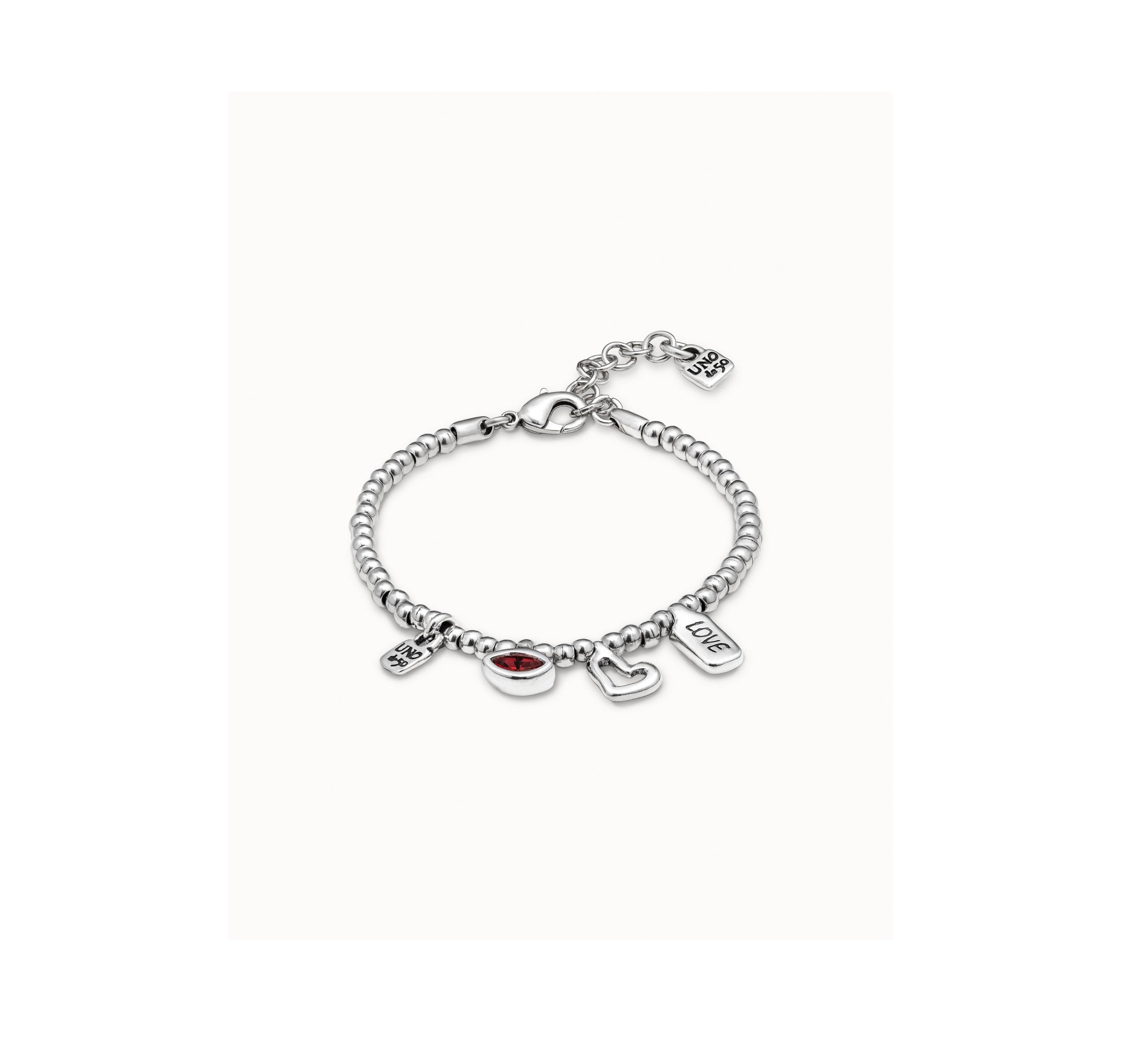 UNO D 50-Sterling silver-plated bracelet with crystals•