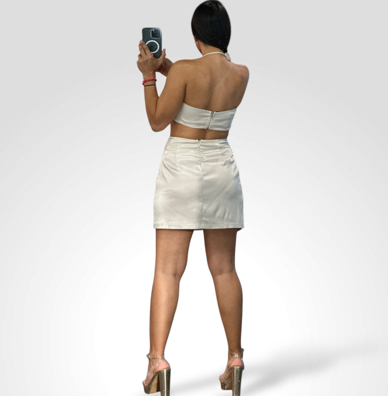 RHINESTONE BOW SKIRT SET-3