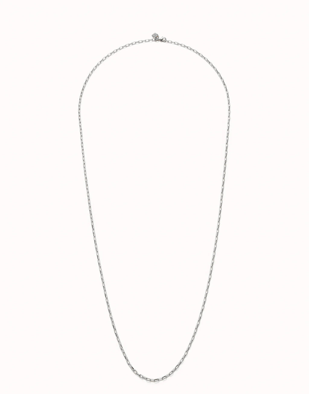 Uno de 50 Sterling silver-plated long link chain.