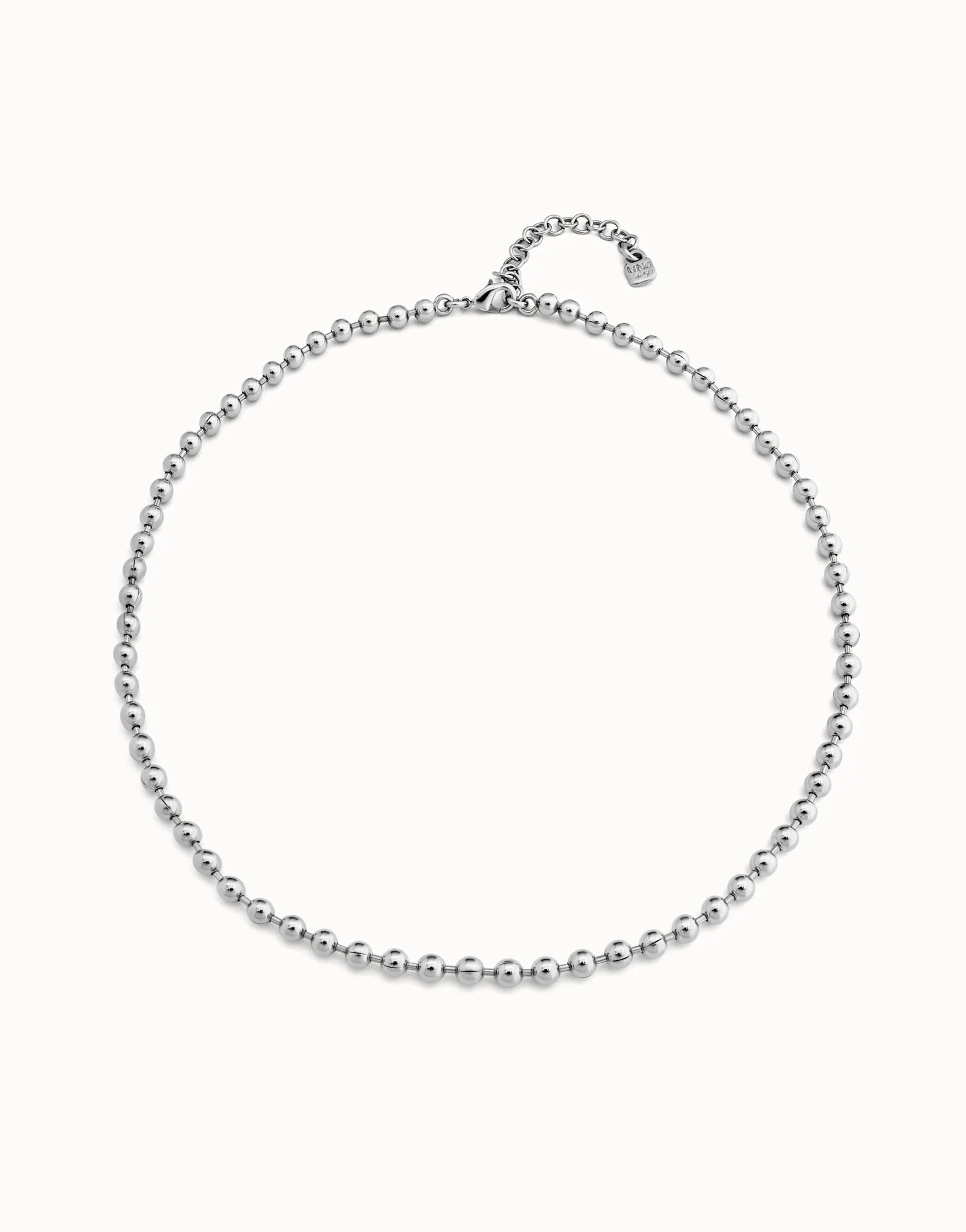 Uno de 50 Sterling silver-plated chain with beads, carabiner clasp and extension chain•-1