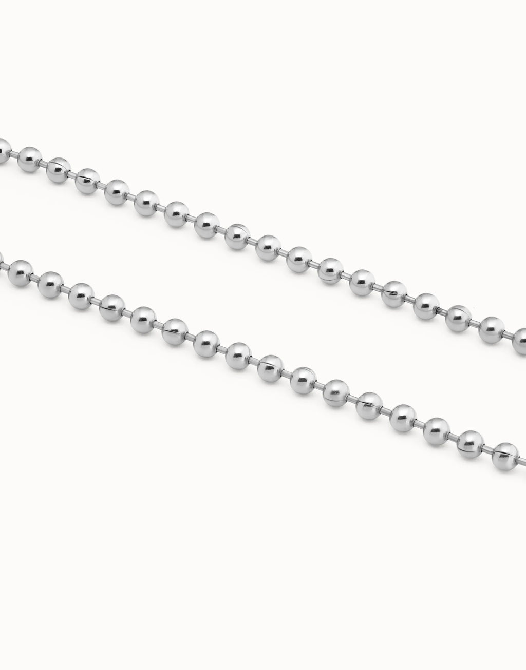 Uno de 50 Sterling silver-plated chain with beads, carabiner clasp and extension chain