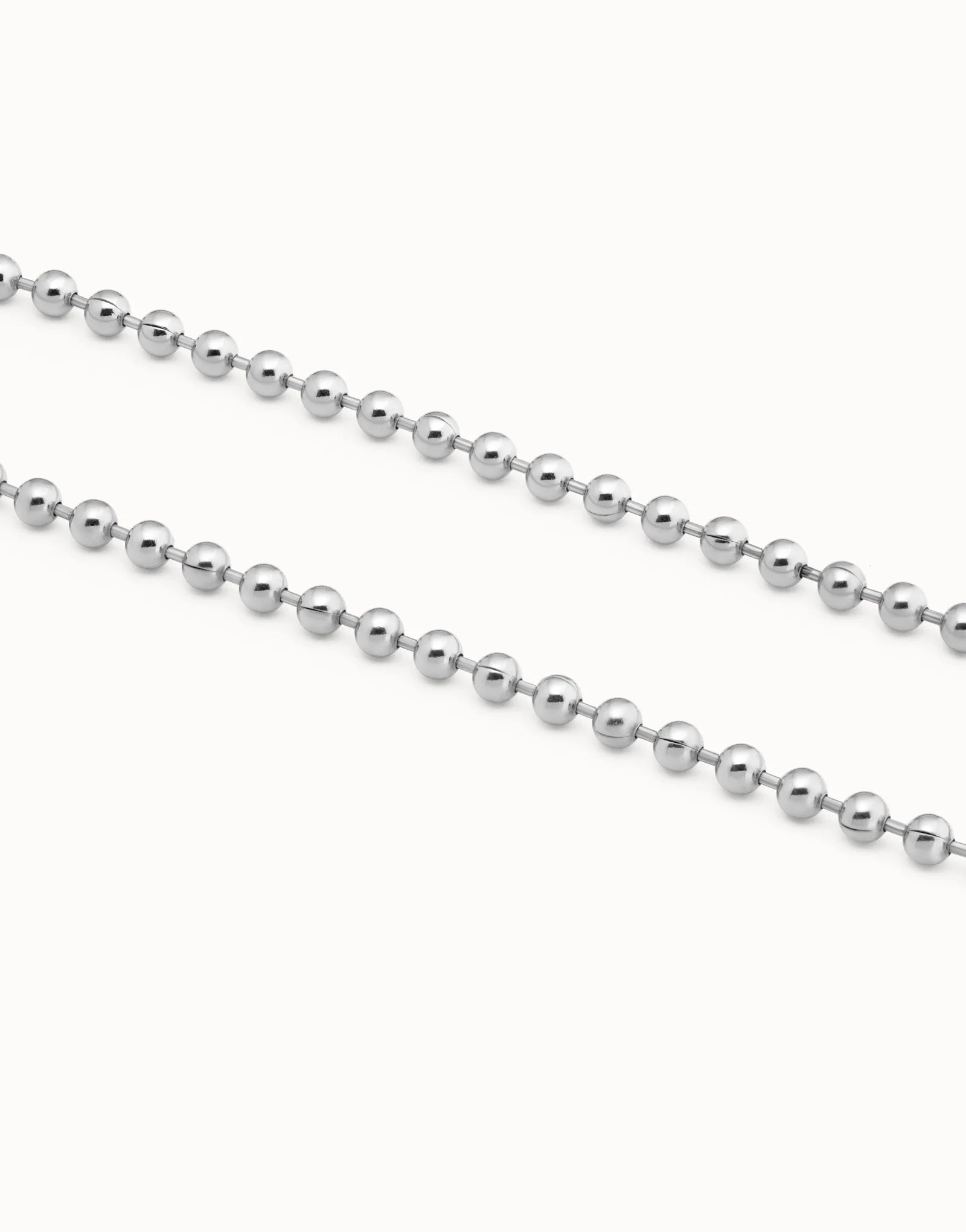 Uno de 50 Sterling silver-plated chain with beads, carabiner clasp and extension chain•-2