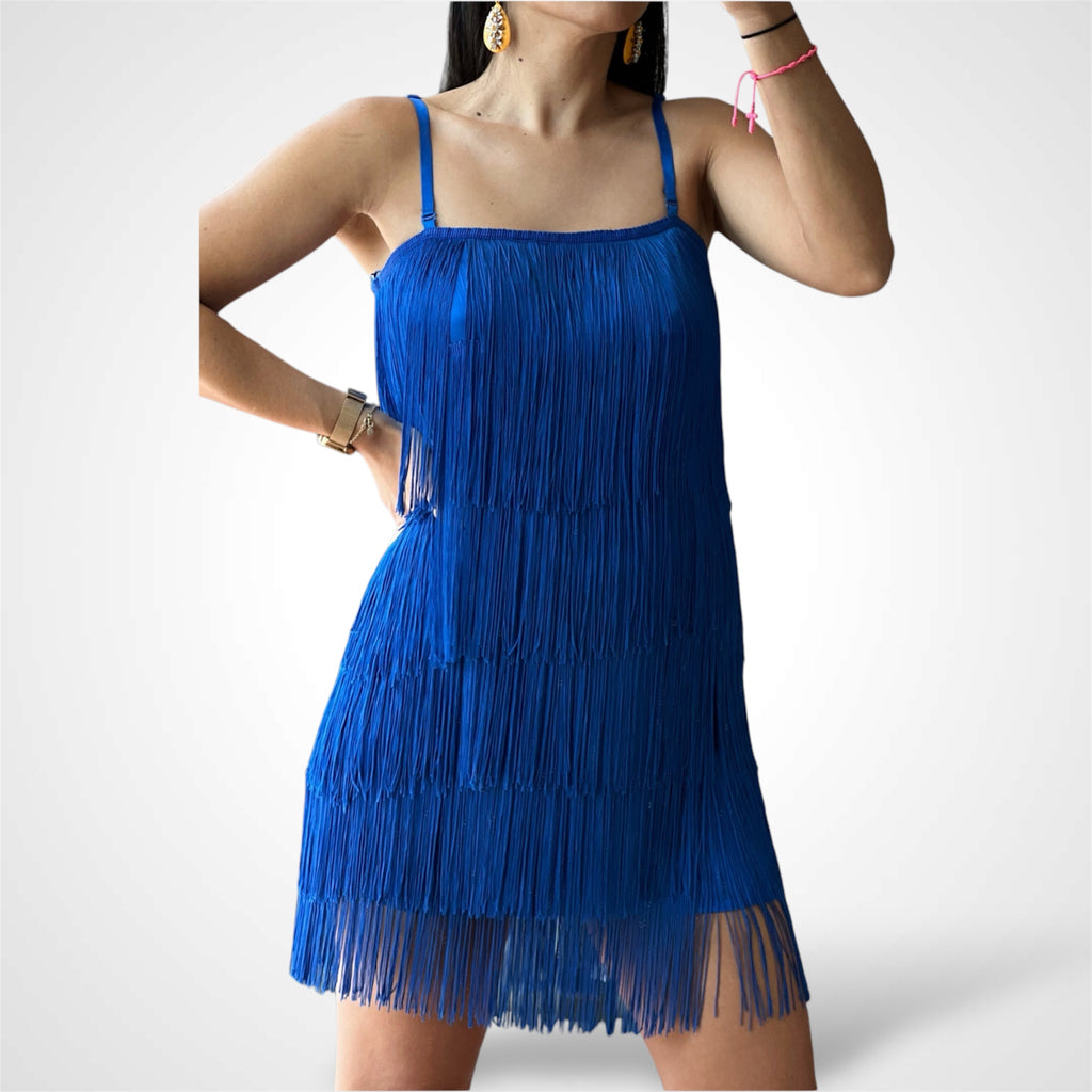 Fringe Blue Dress