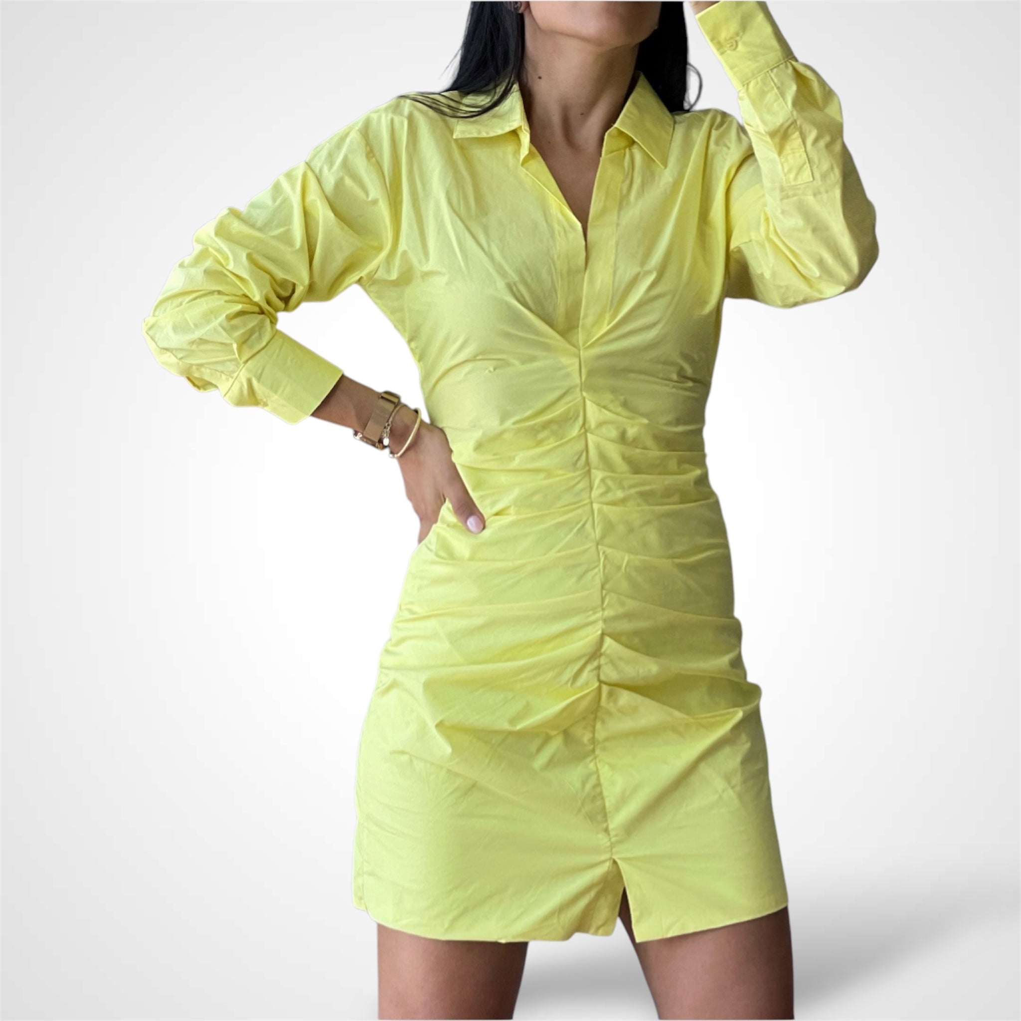 Front Shirt Mini Dress•-1