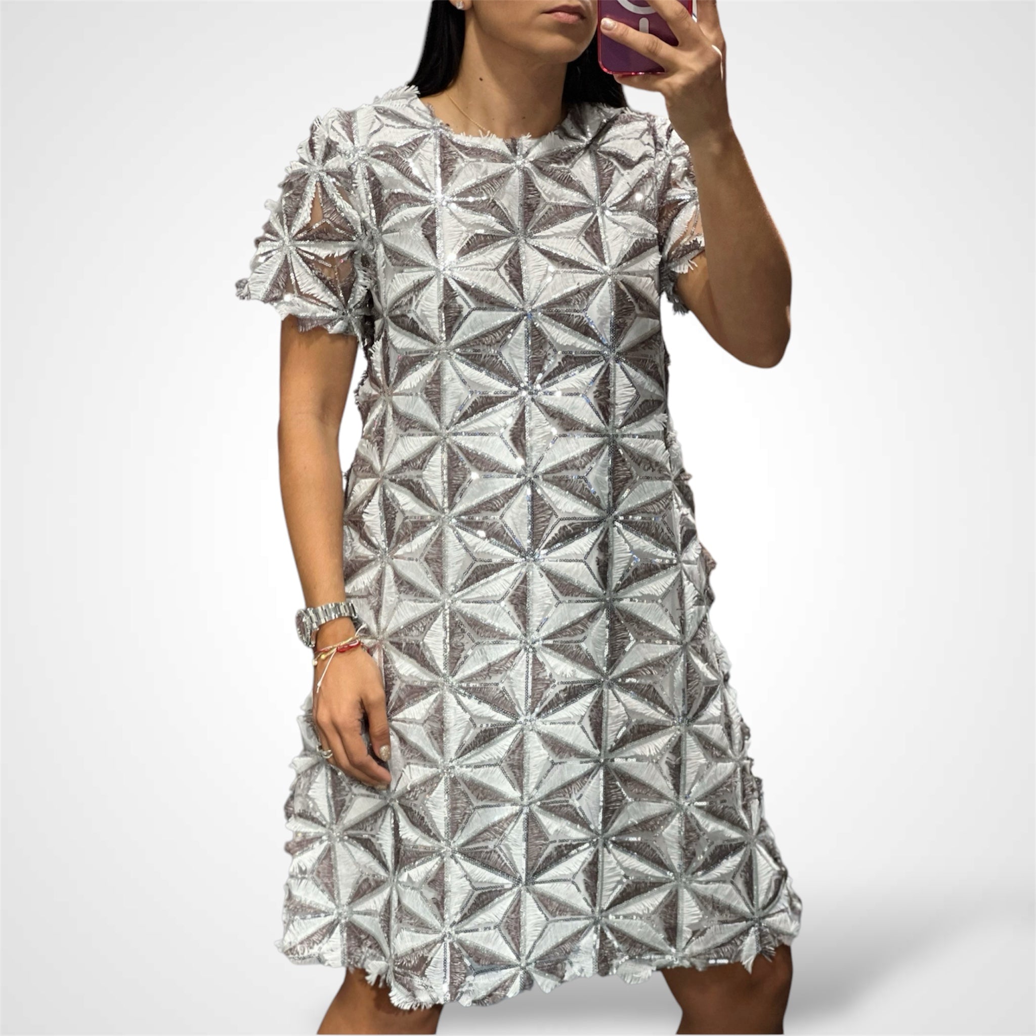 Glitter Geometry Dress•
