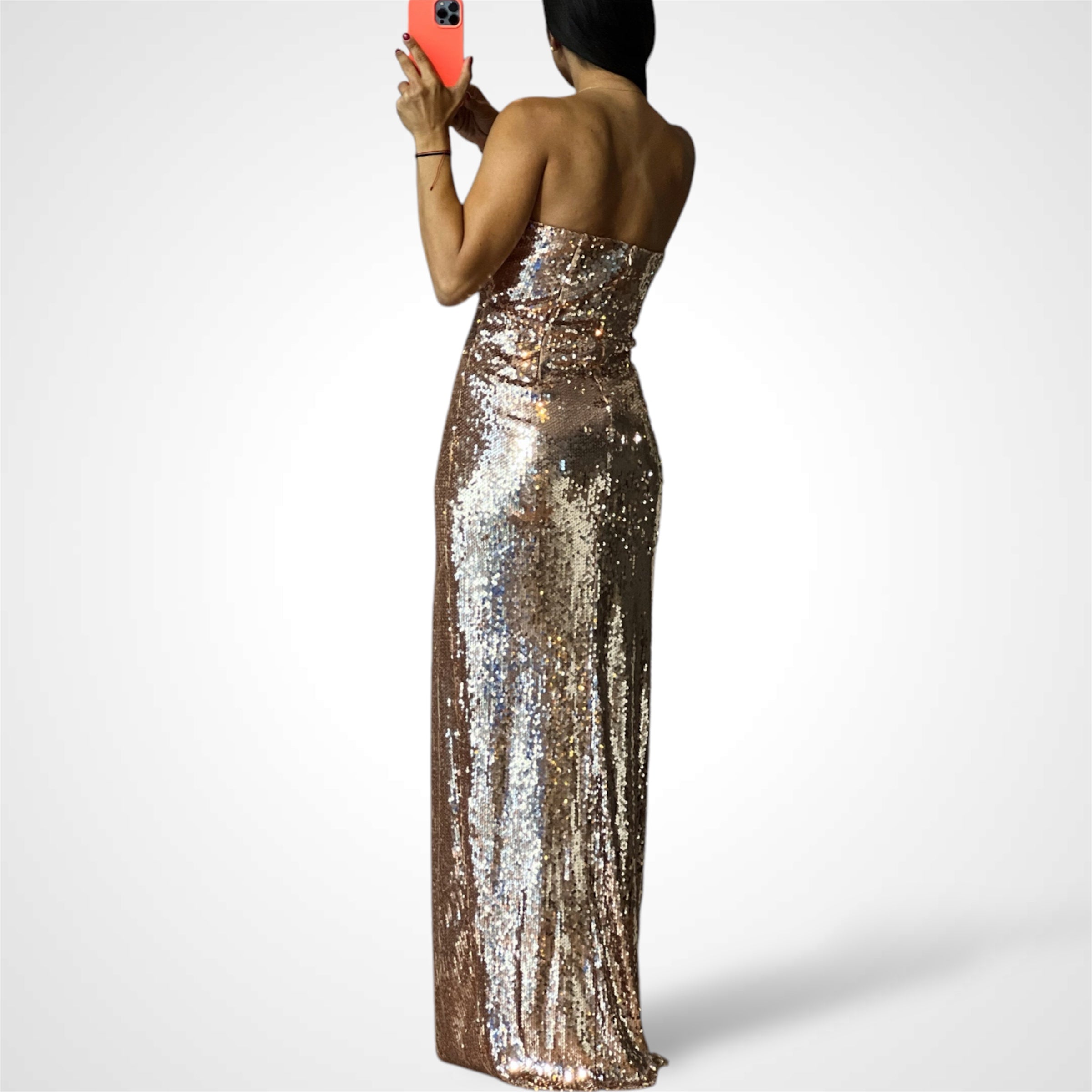 CLUSTER SEQUIN PLEATED DRESS•-3