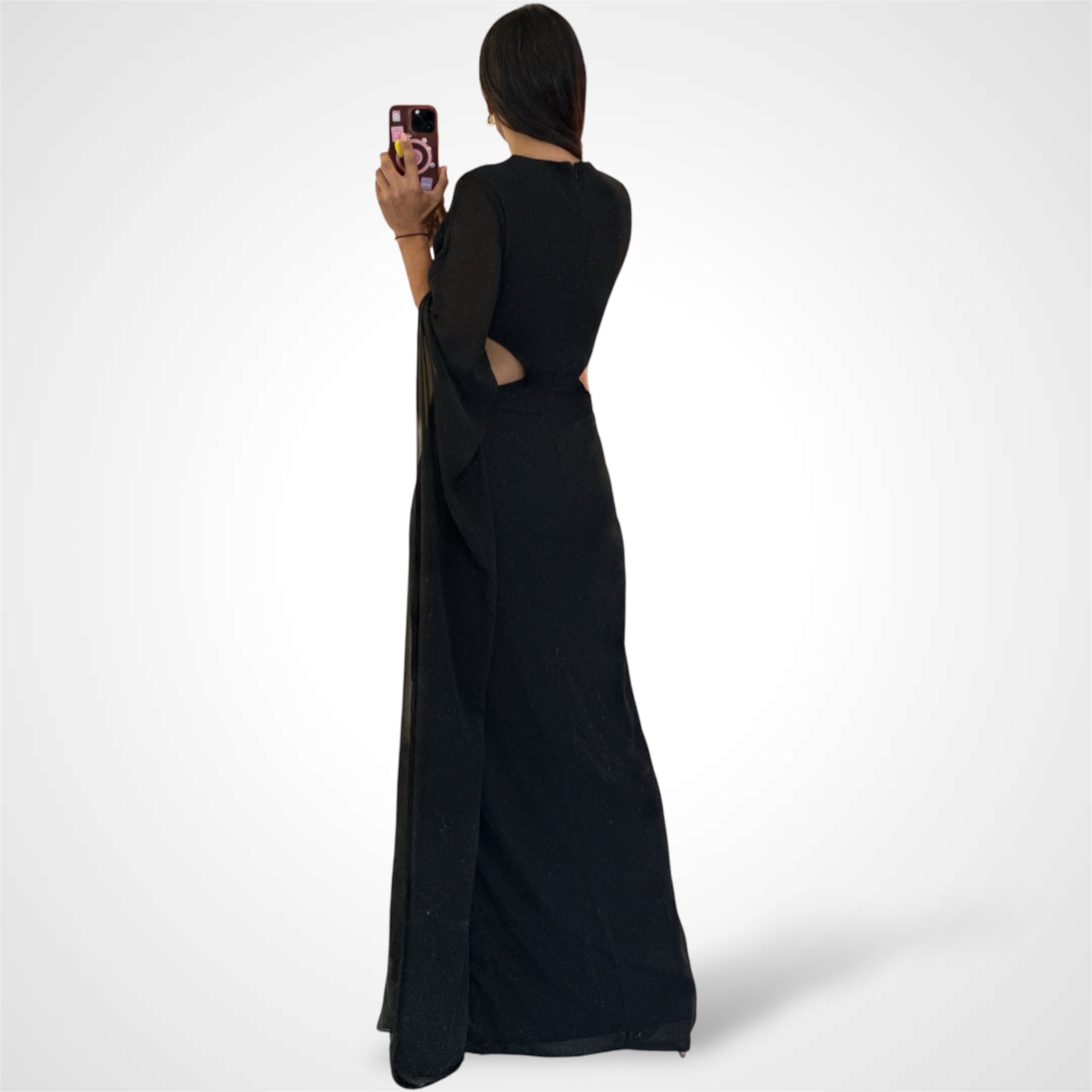 MOCKNECK SWEEPING DOLMAN SLEEVES GOWN•-3