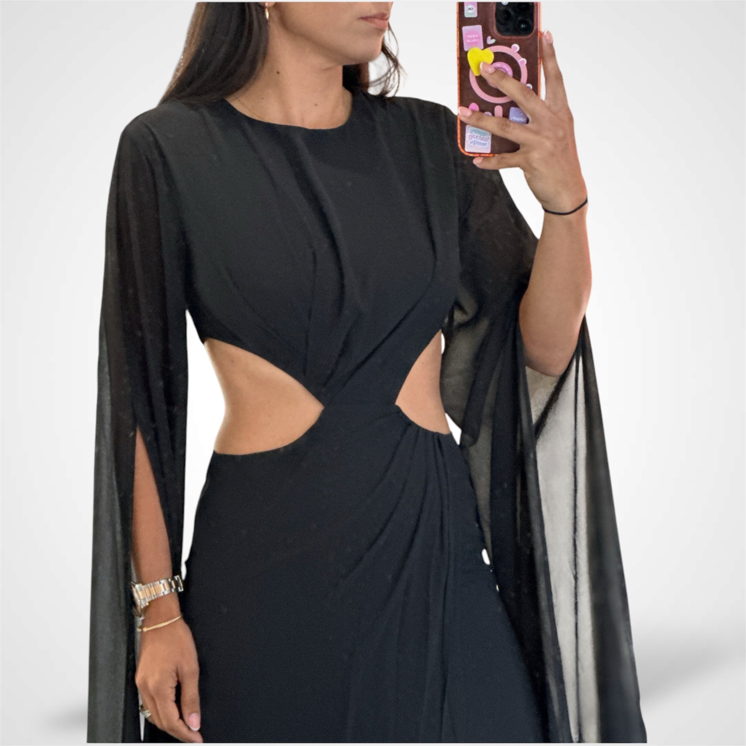 MOCKNECK SWEEPING DOLMAN SLEEVES GOWN•-2