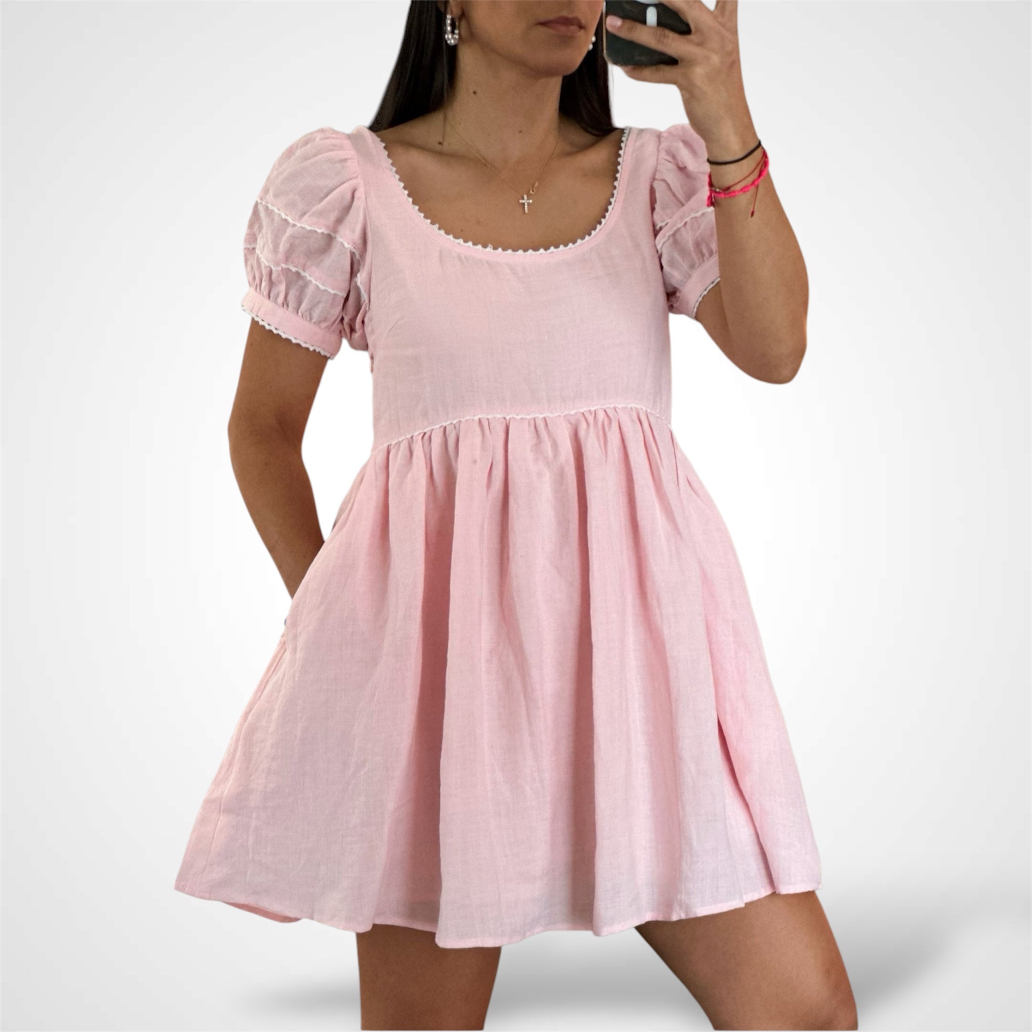 Linen Pink Fancy Dress