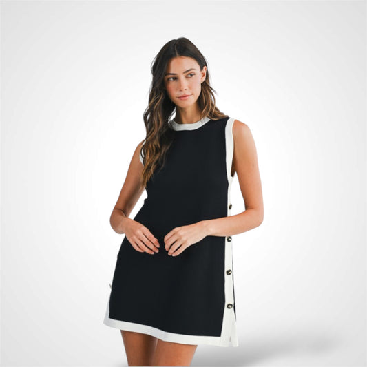KNIT STRAIGHT MINI DRESS