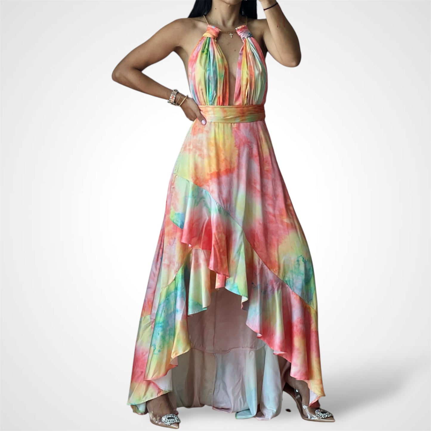 DUBAI GOLD CHAIN MAXI DRESS