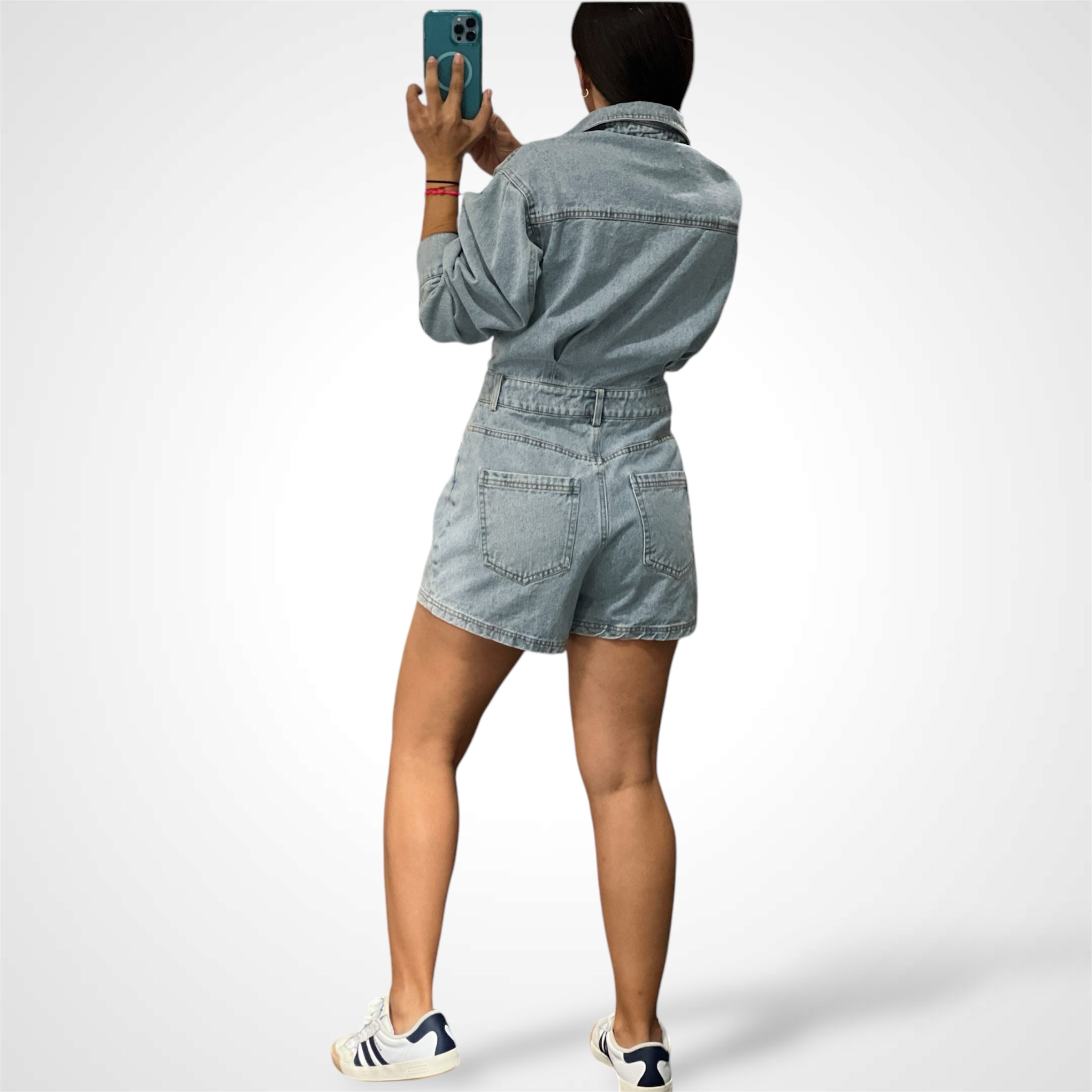 Long Sleeve Denim Romper••-3
