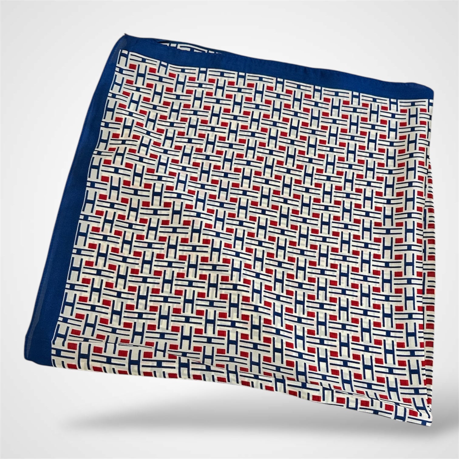 BLUE AND RED DETAILS SCARF•