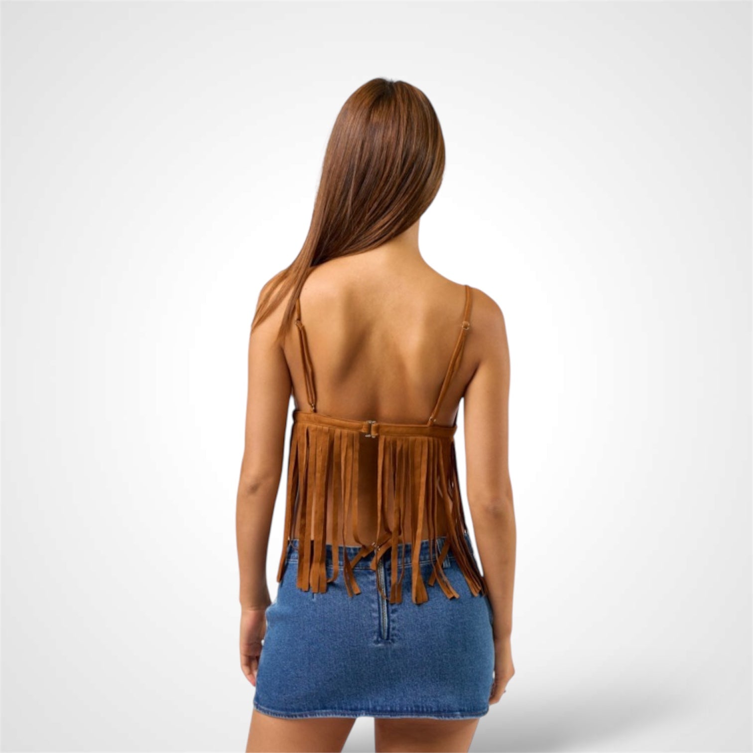 SUEDE FRINGE TANK TOP•-2