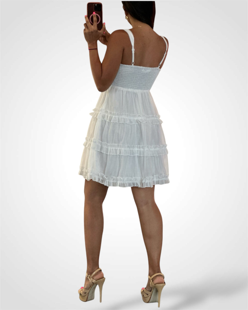 SJQ- SMOCKED RUFFLE DRESS