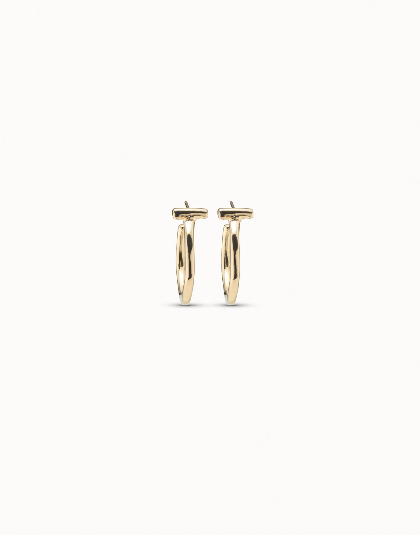 UNO D 50- 18K gold-plated round earrings