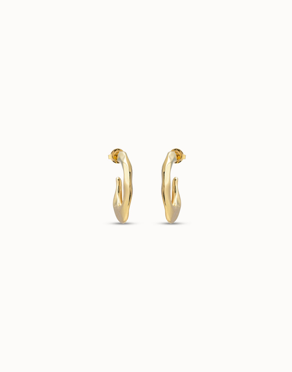 UNO D 50-18k gold-plated flattened banana shaped earrings