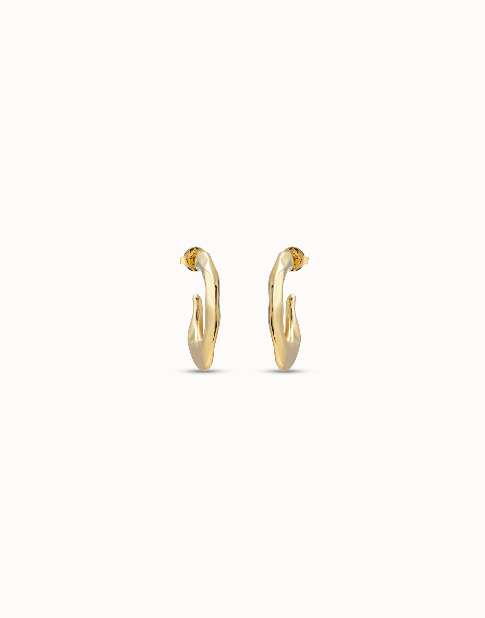 UNO D 50-18k gold-plated flattened banana shaped earrings