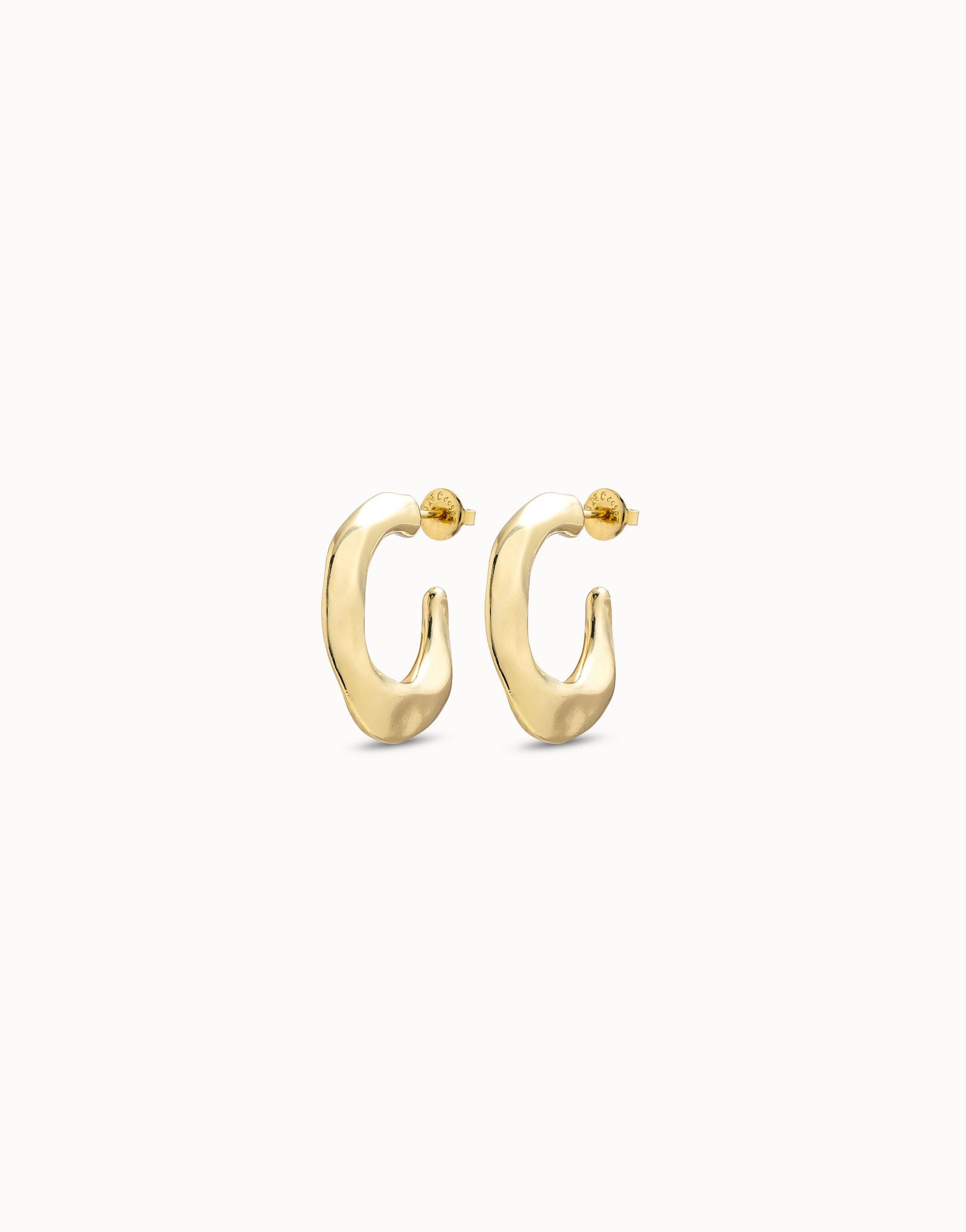 UNO D 50-18k gold-plated flattened banana shaped earrings