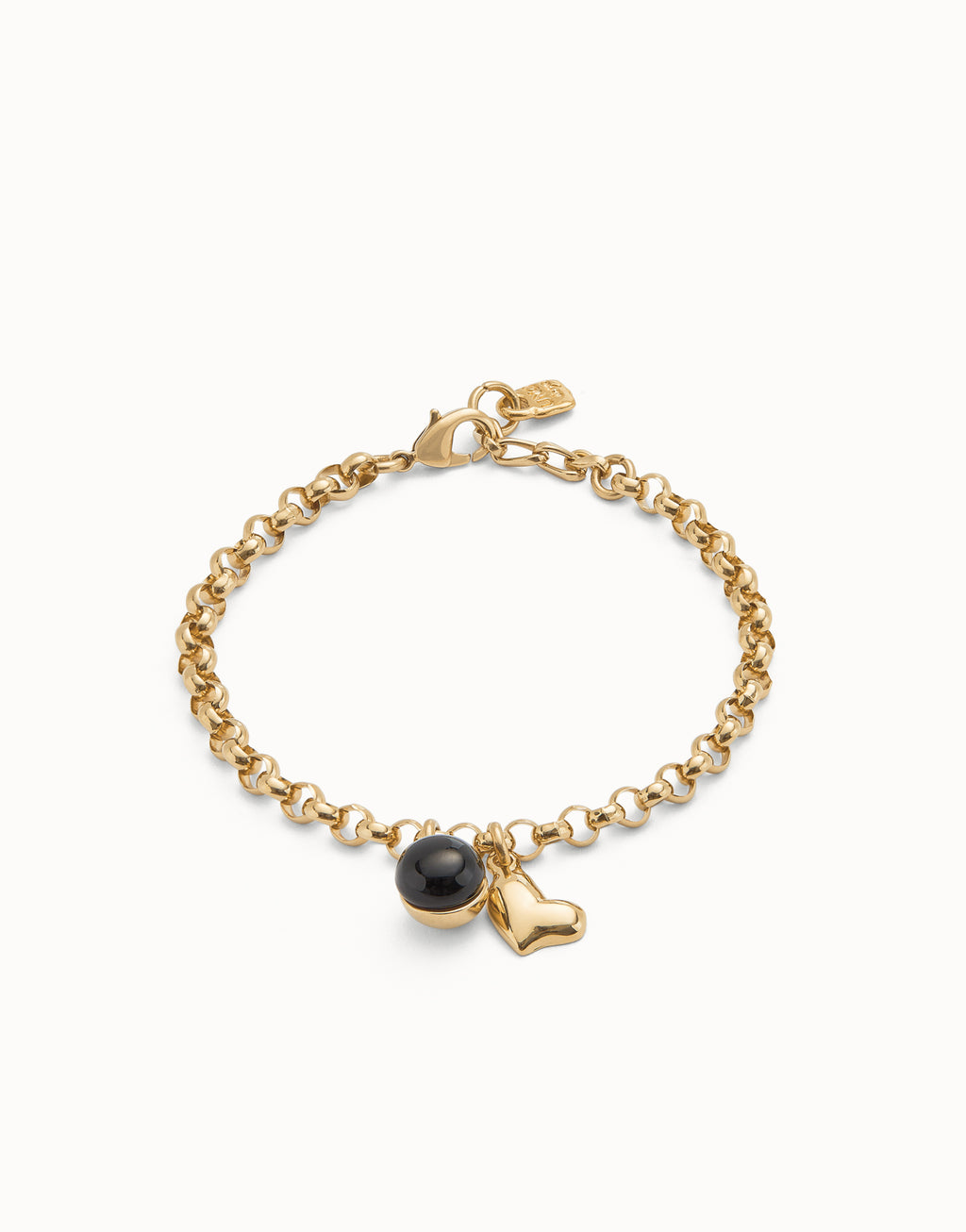 Pulsera cadena bañadas en oro 18k con charm corazón