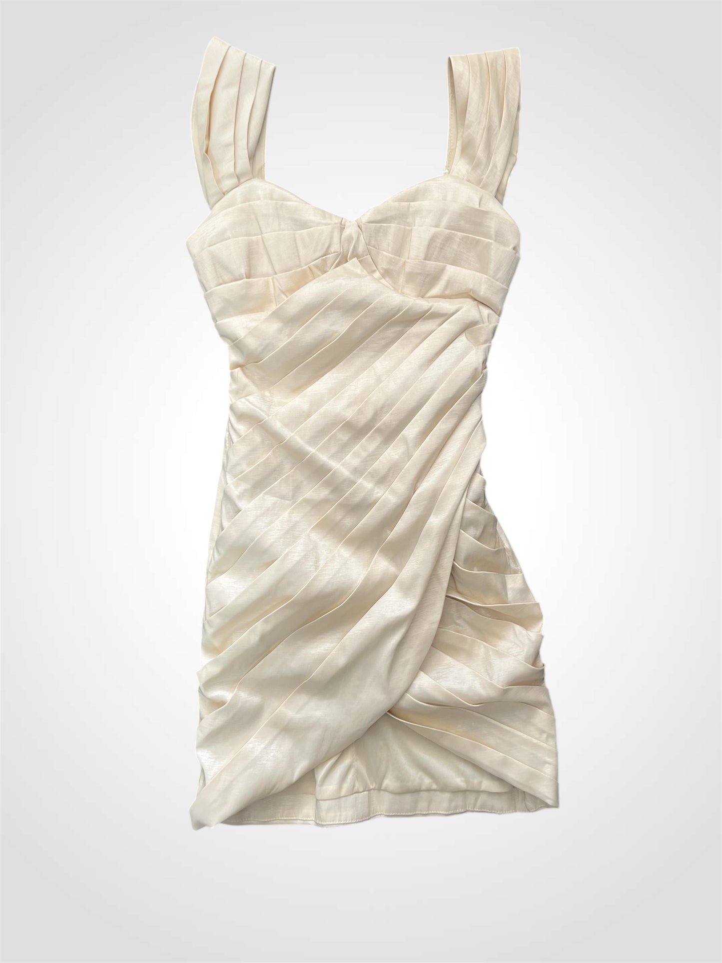 Hem Cream mini Dress