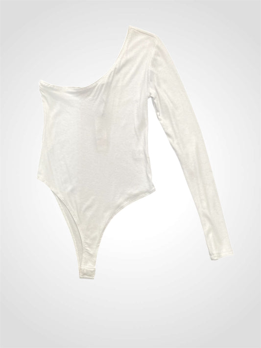 ONE SHOULDER WHITE BODY SUIT