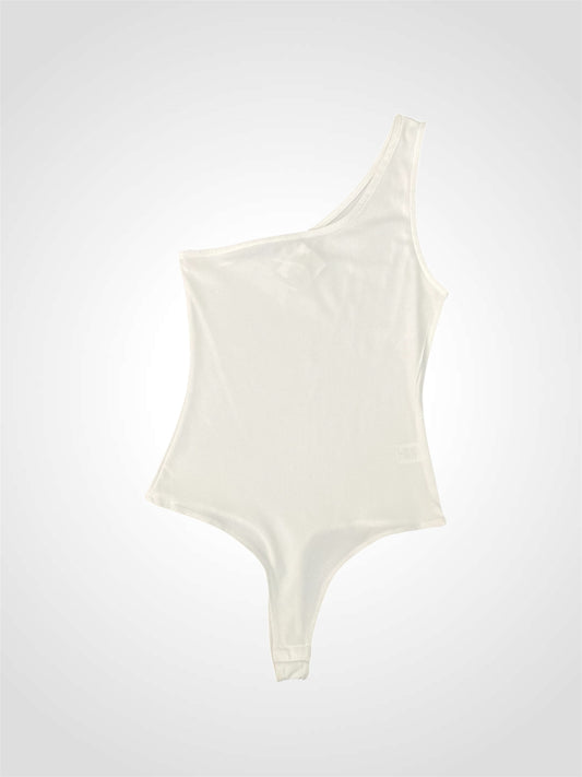 ONE SHOULDER WHITE BODY SUIT