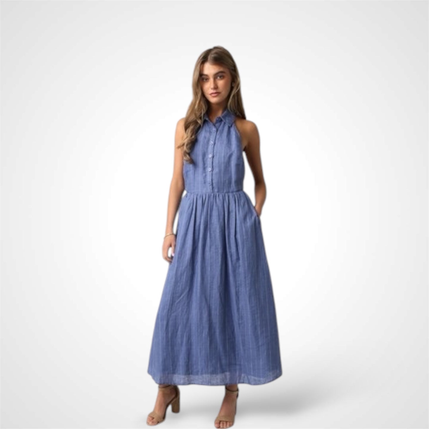 Ava Linen Midi Dress