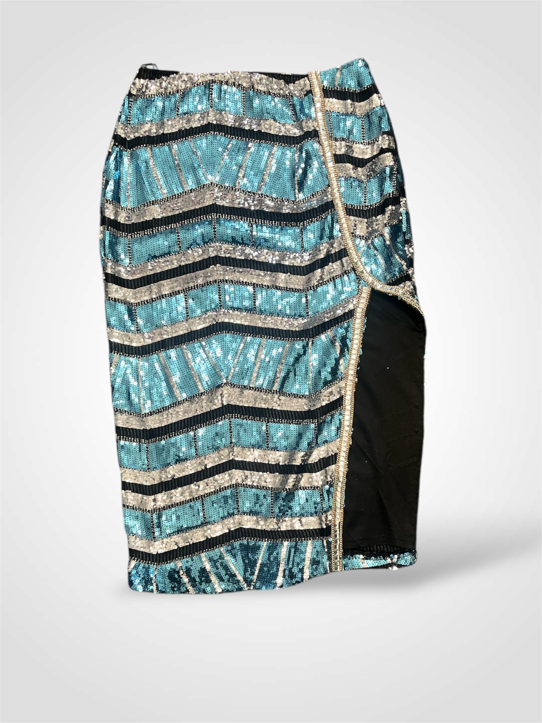SEQUIN MIDI SKIRT•-1