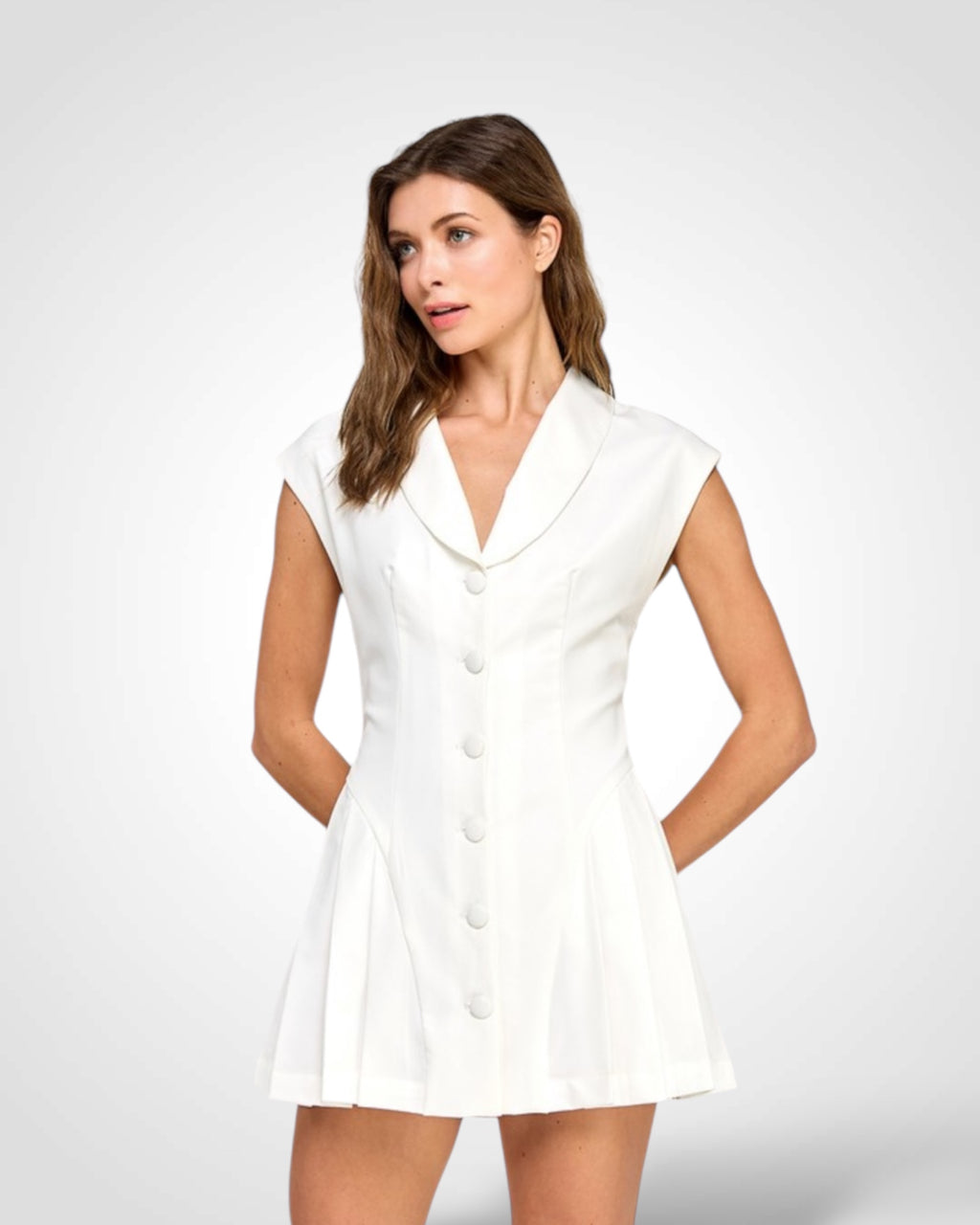 Side Pleated Blazer Dress