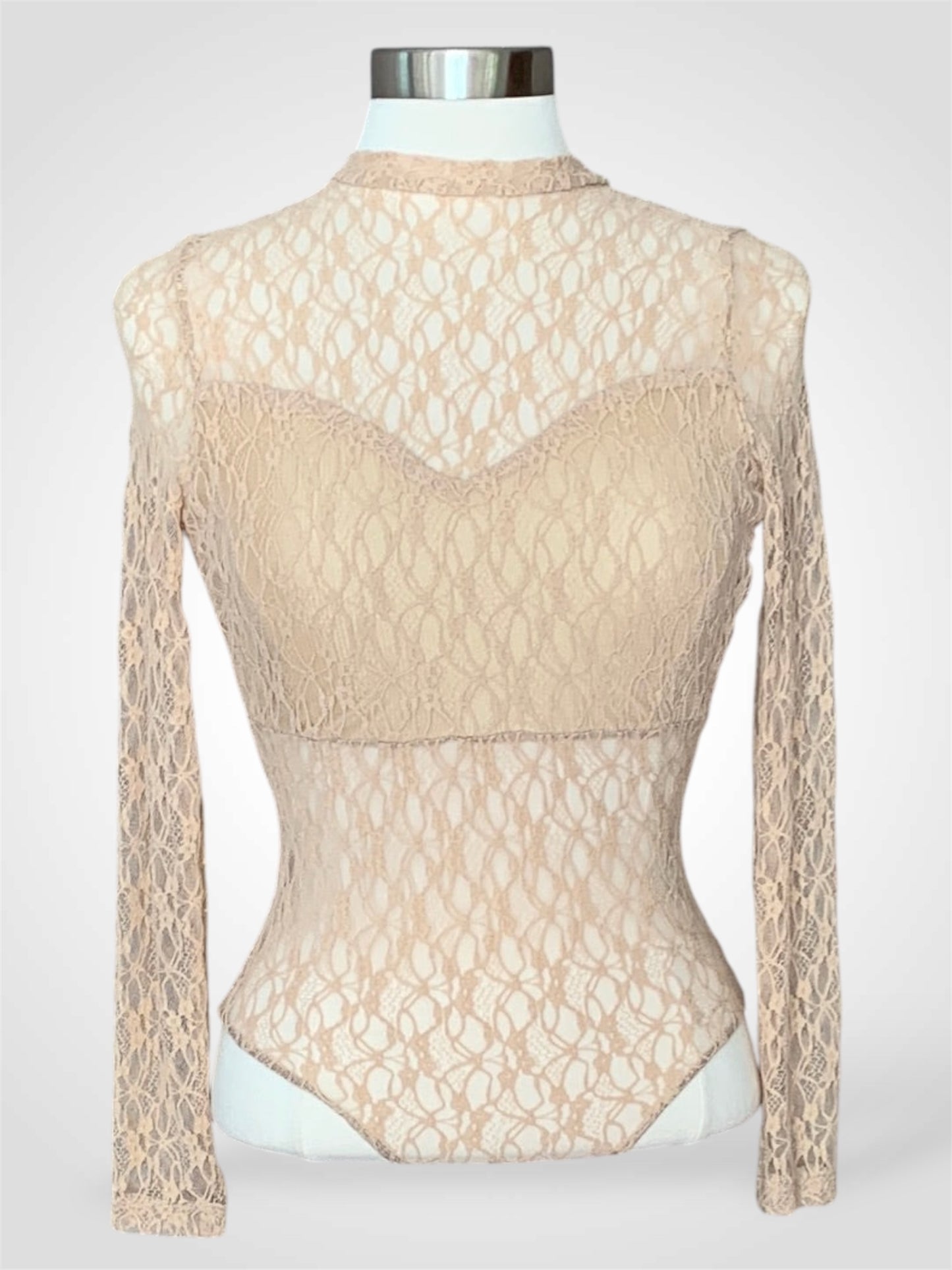 CREAM LONG SLEEVE BODY SUIT