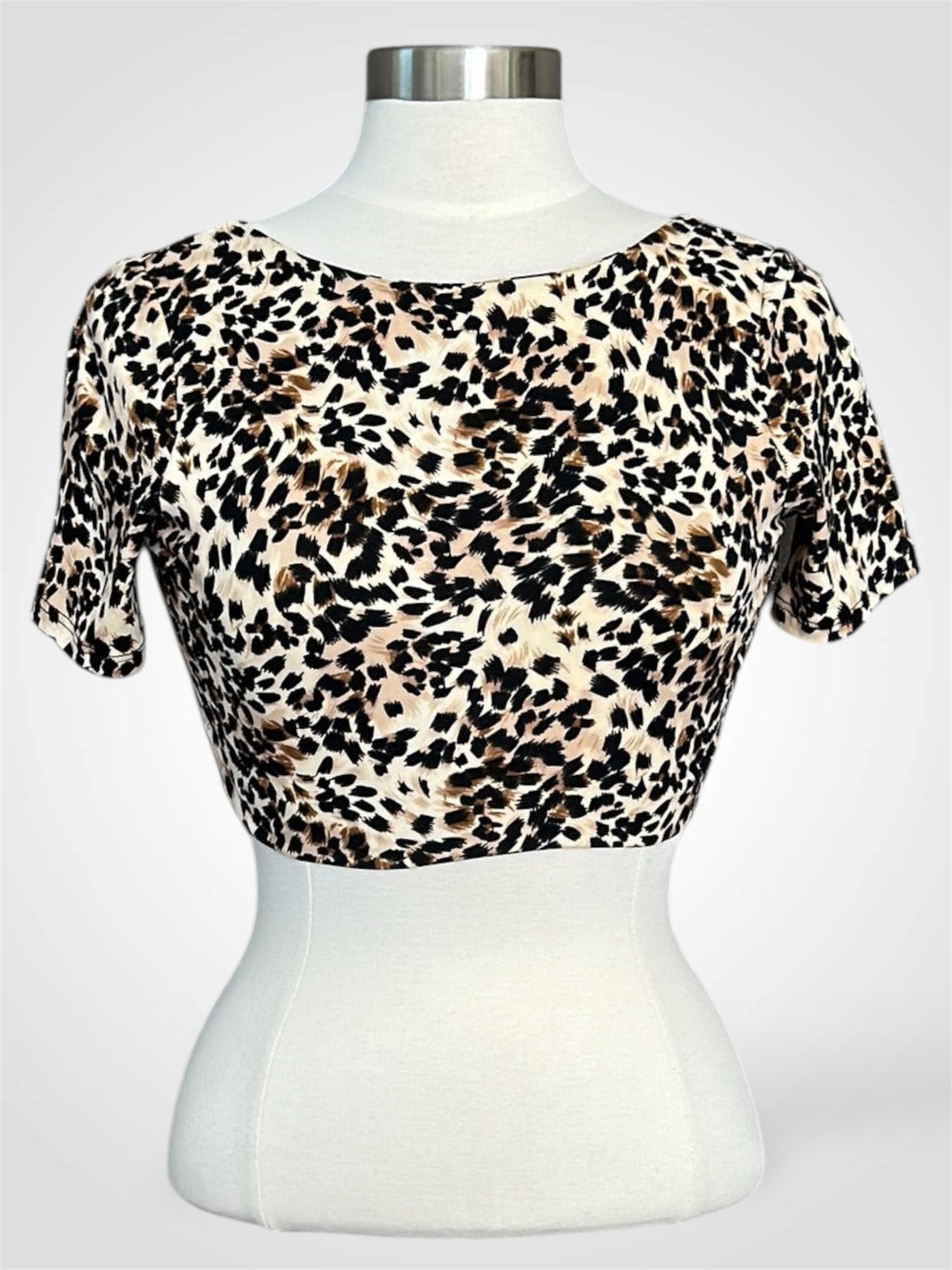 Open Back Animal Print Crop