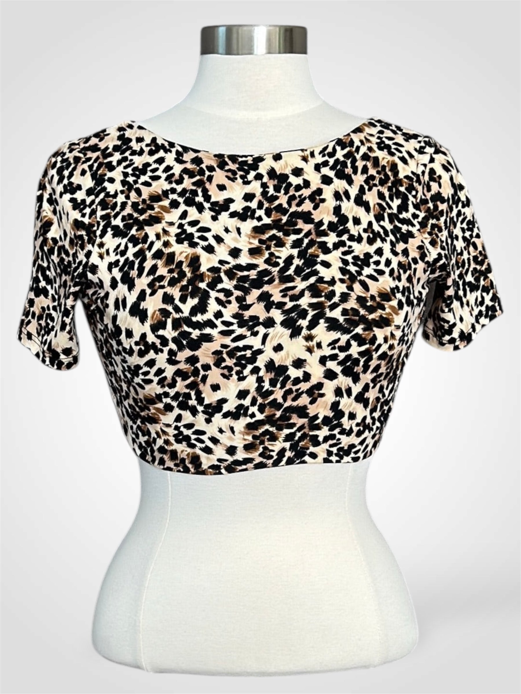 Open Back Animal Print Crop