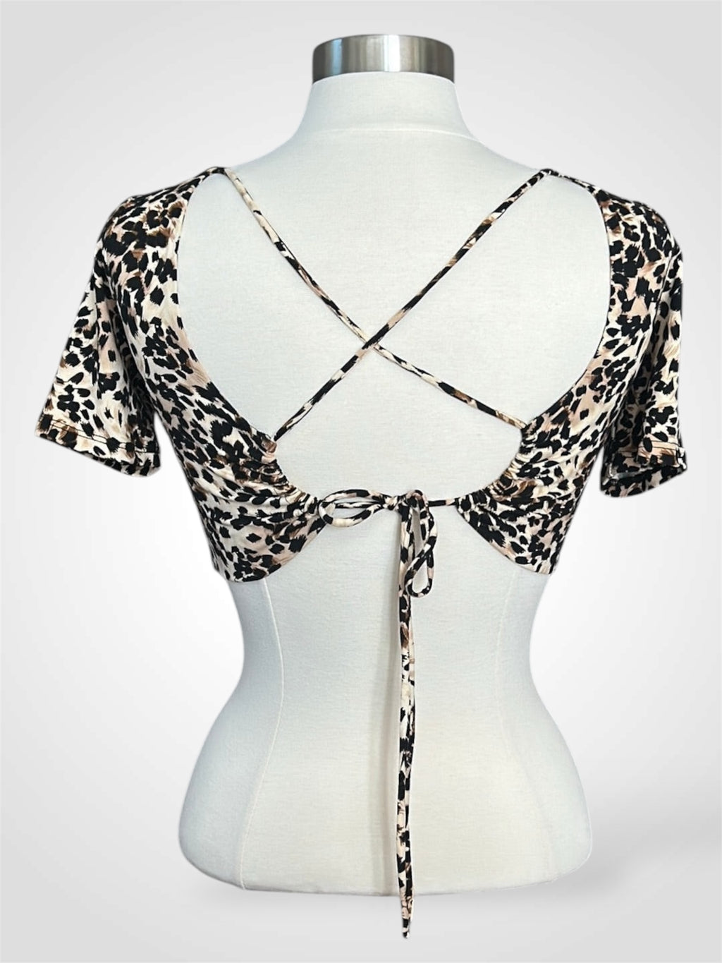 Open Back Animal Print Crop