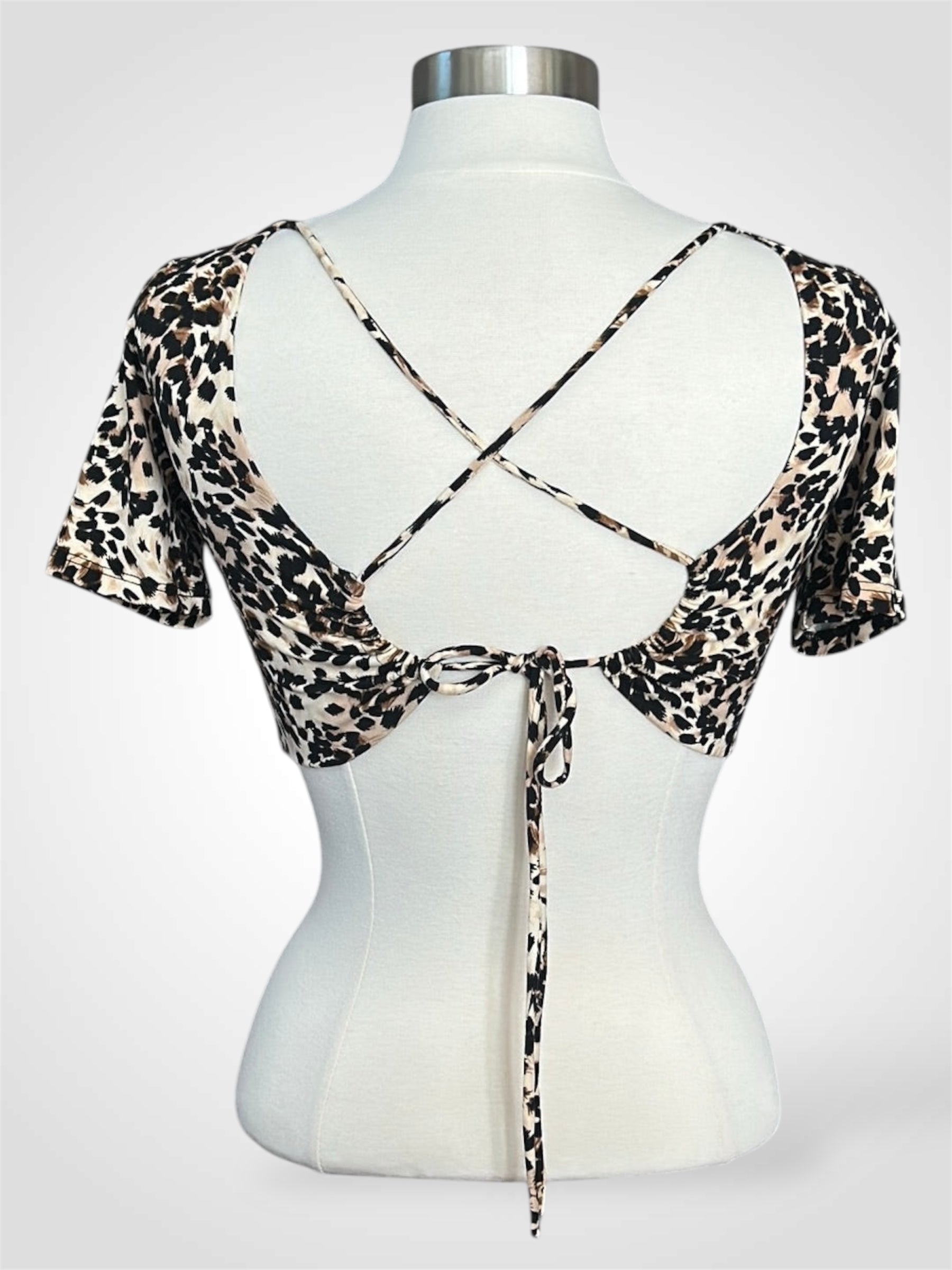 Open Back Animal Print Crop