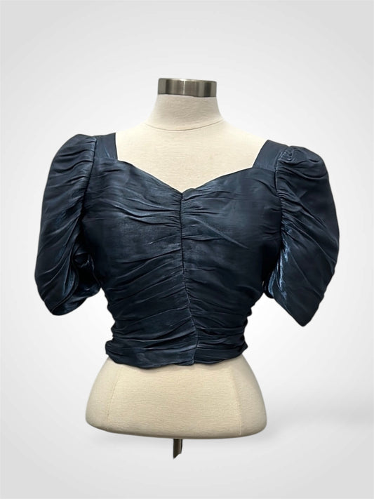 Blue Satin Top
