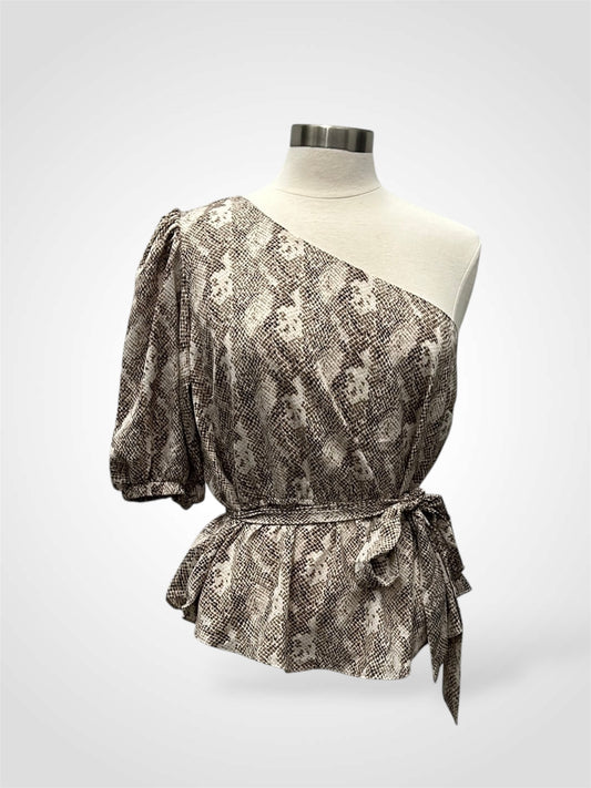 Taylor Snake One Shoulder Top
