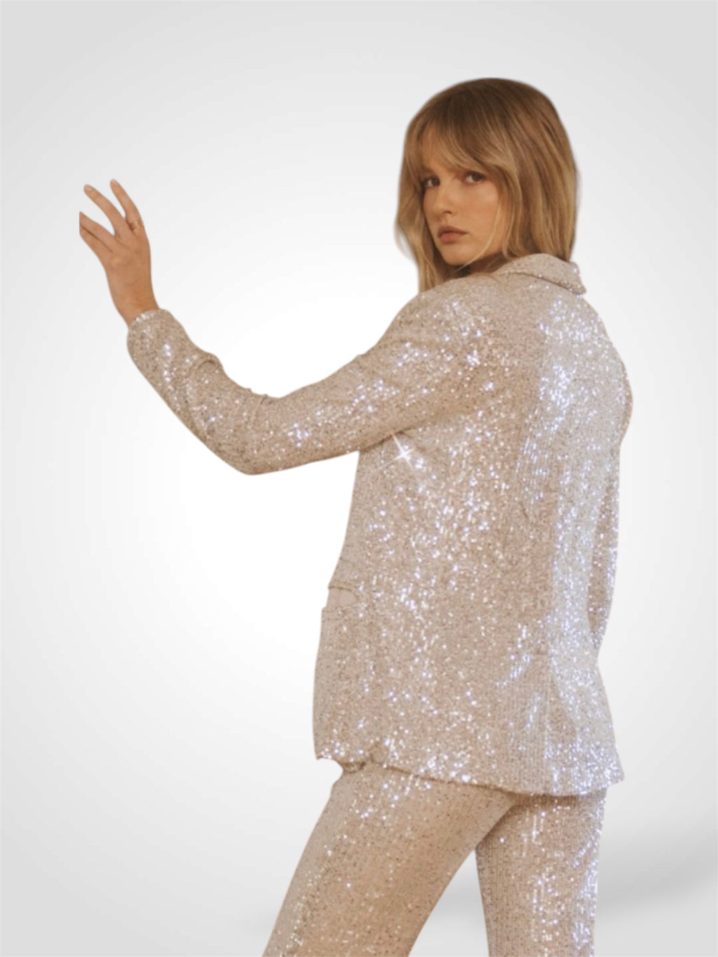 SJ Beige Sequin Blazer