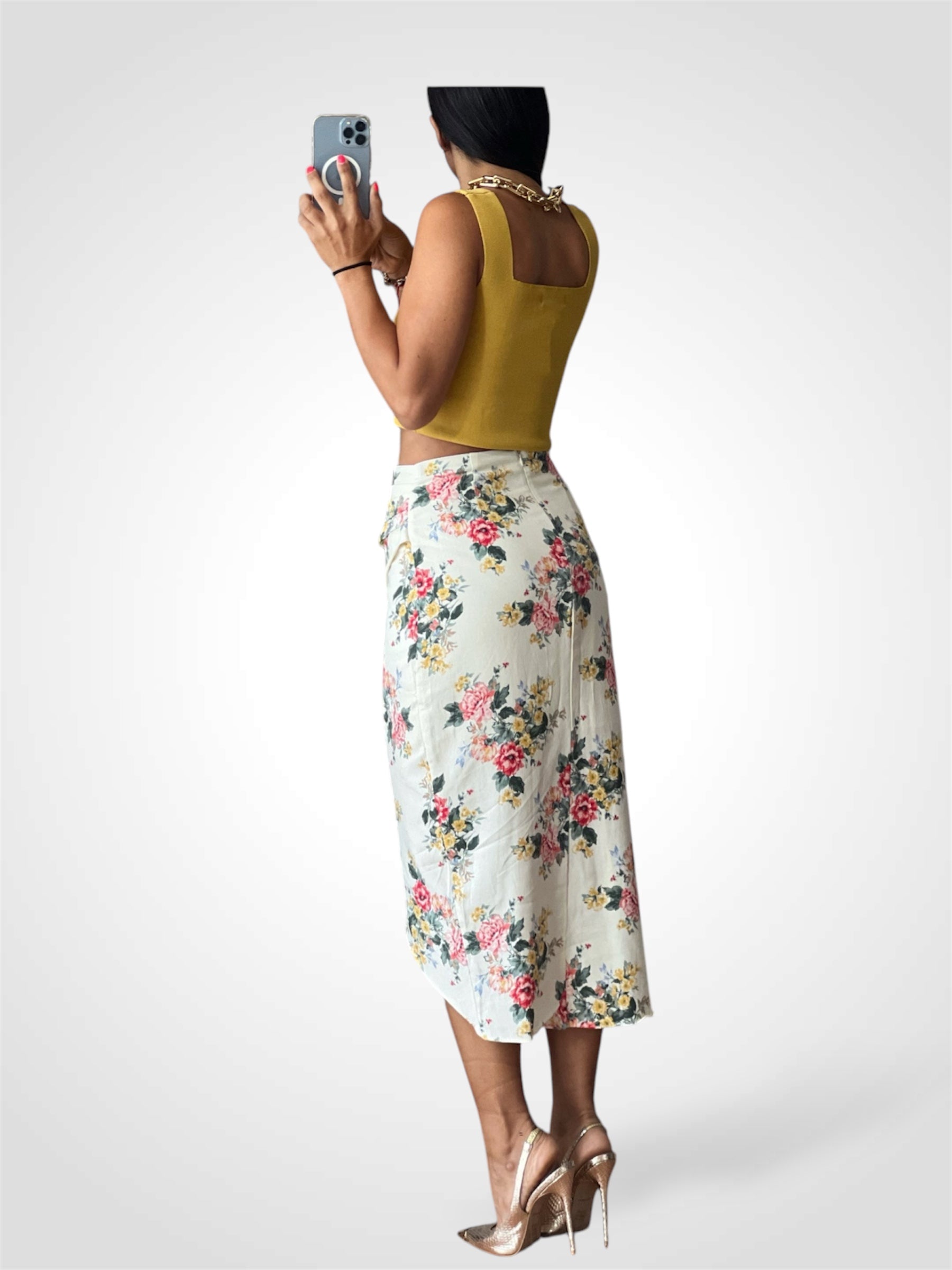 Flower Midi Skirt