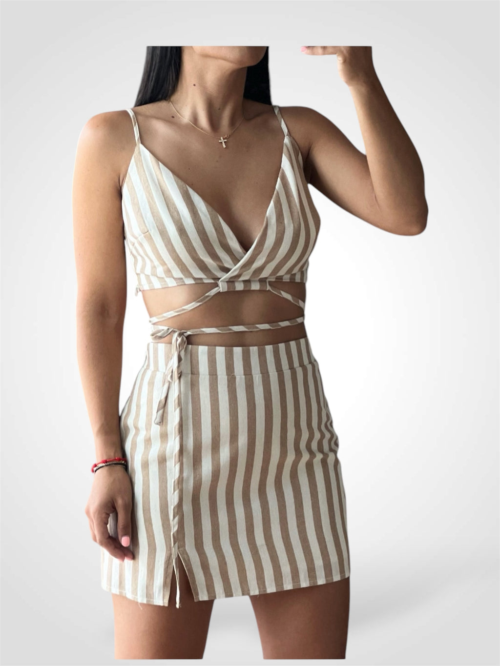 Crop Tan Stripe