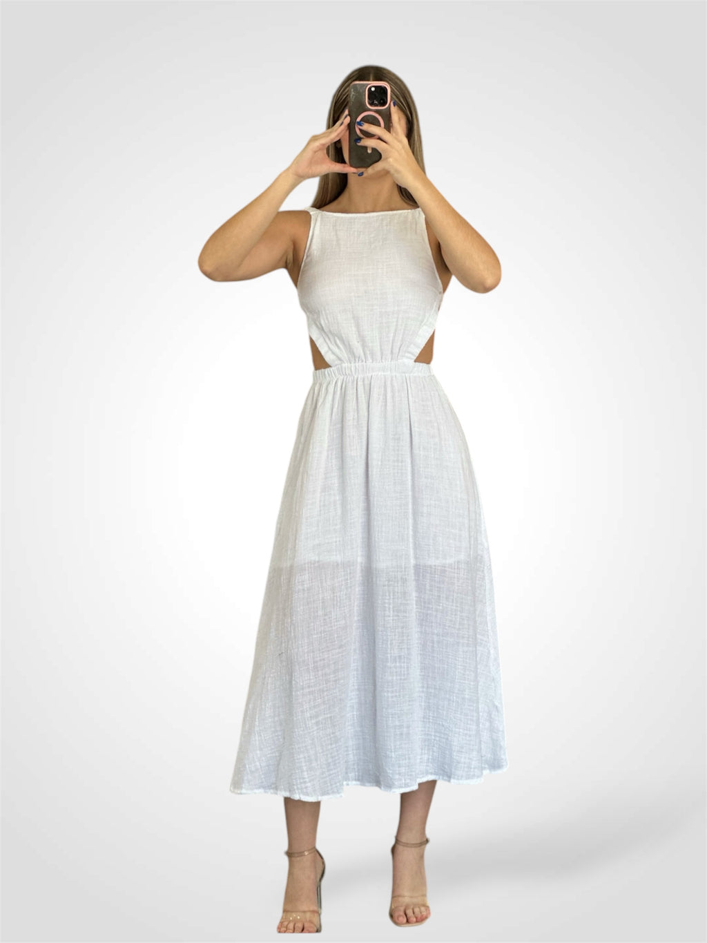 STRAPPY BACKLESS SIDE CUT-OUT DRESS