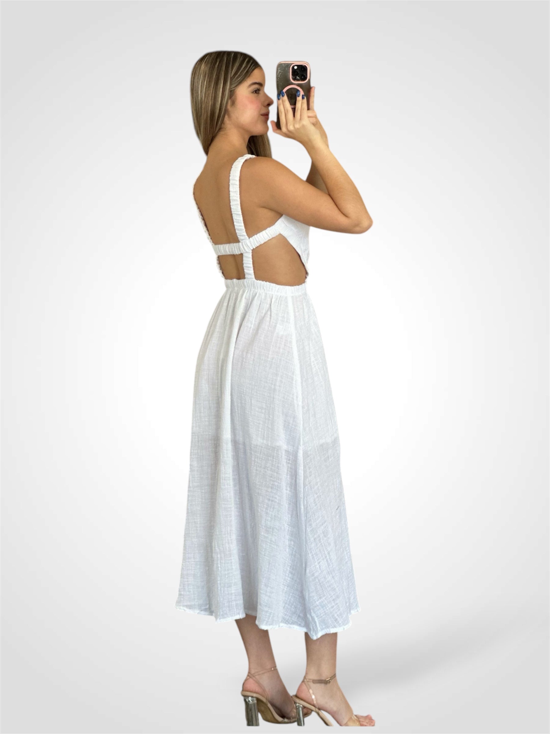 STRAPPY BACKLESS SIDE CUT-OUT DRESS