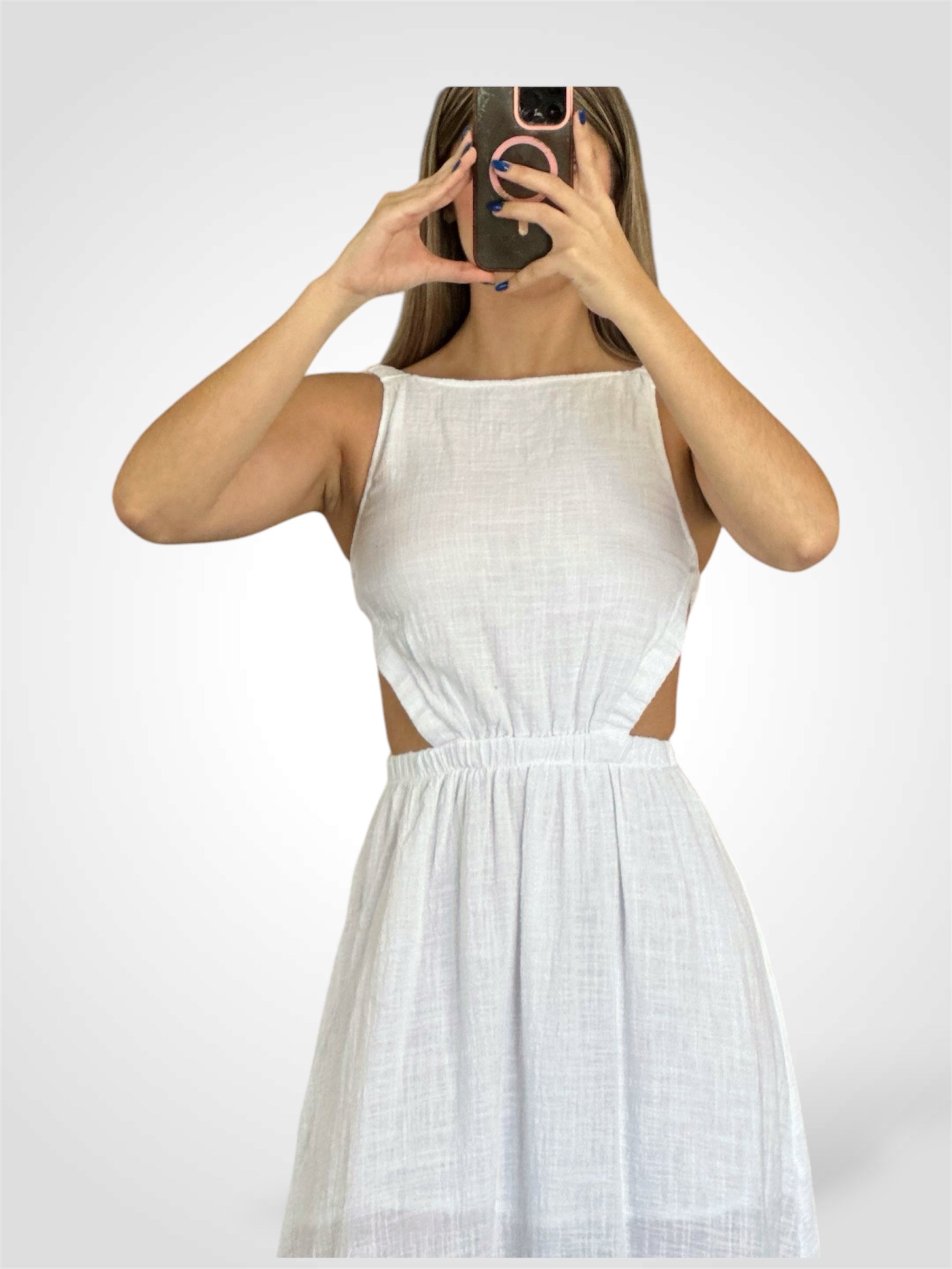 STRAPPY BACKLESS SIDE CUT-OUT DRESS•-1