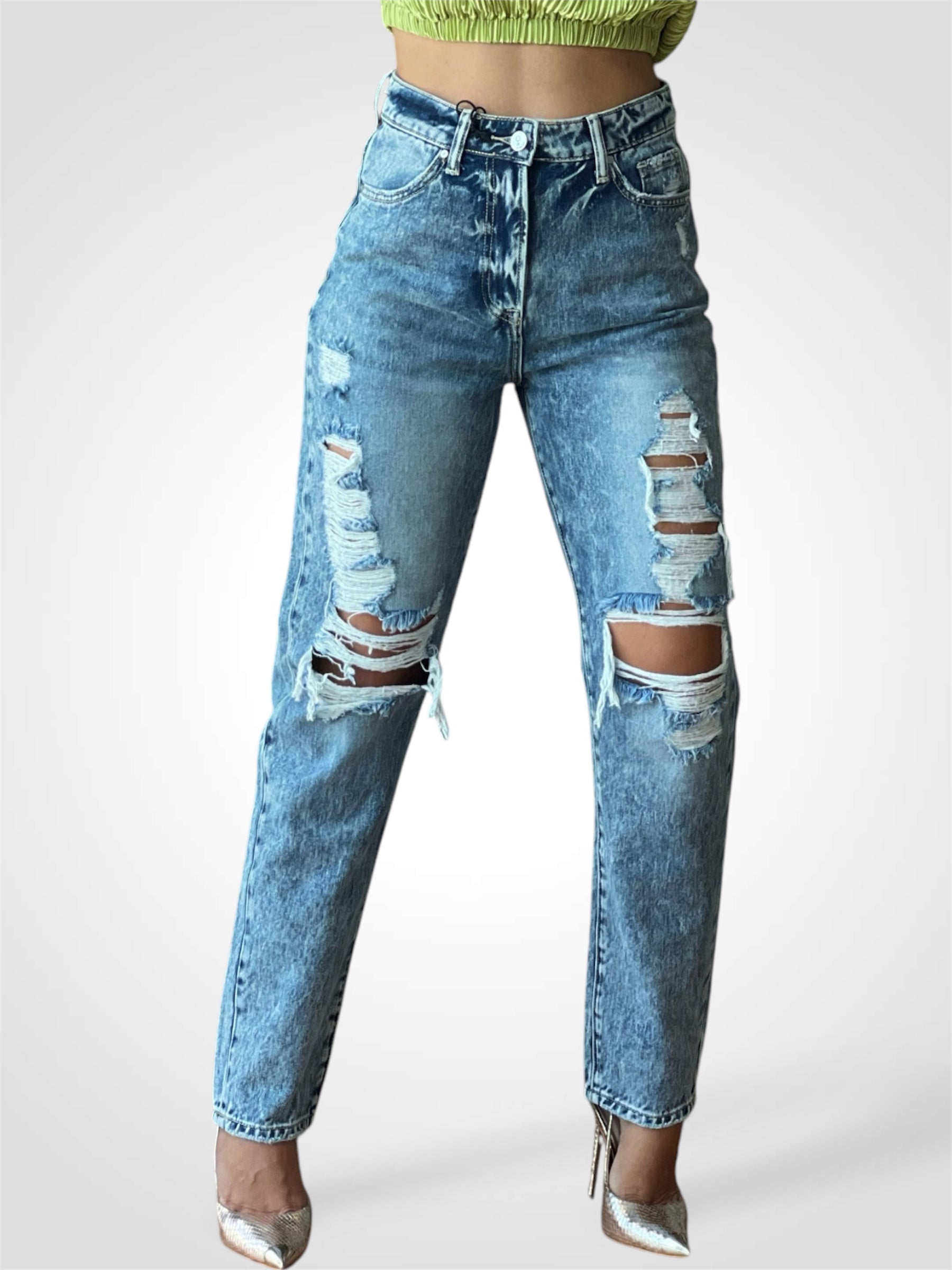 Ripped Boyfriend Jeans-1