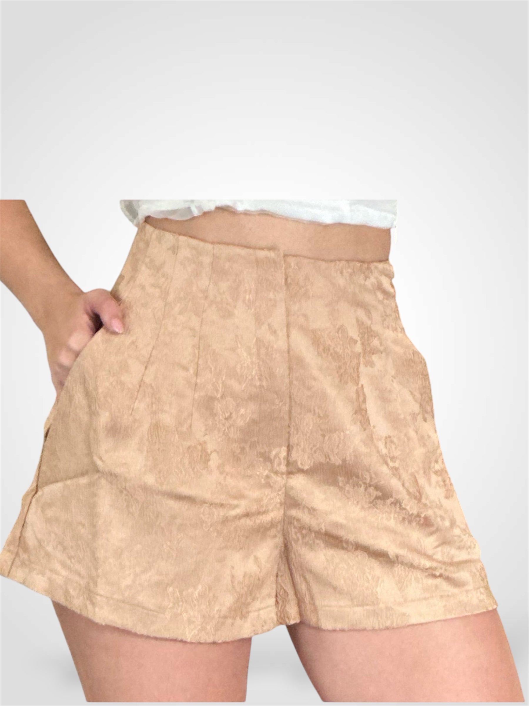 Tan Casual Detail Short•