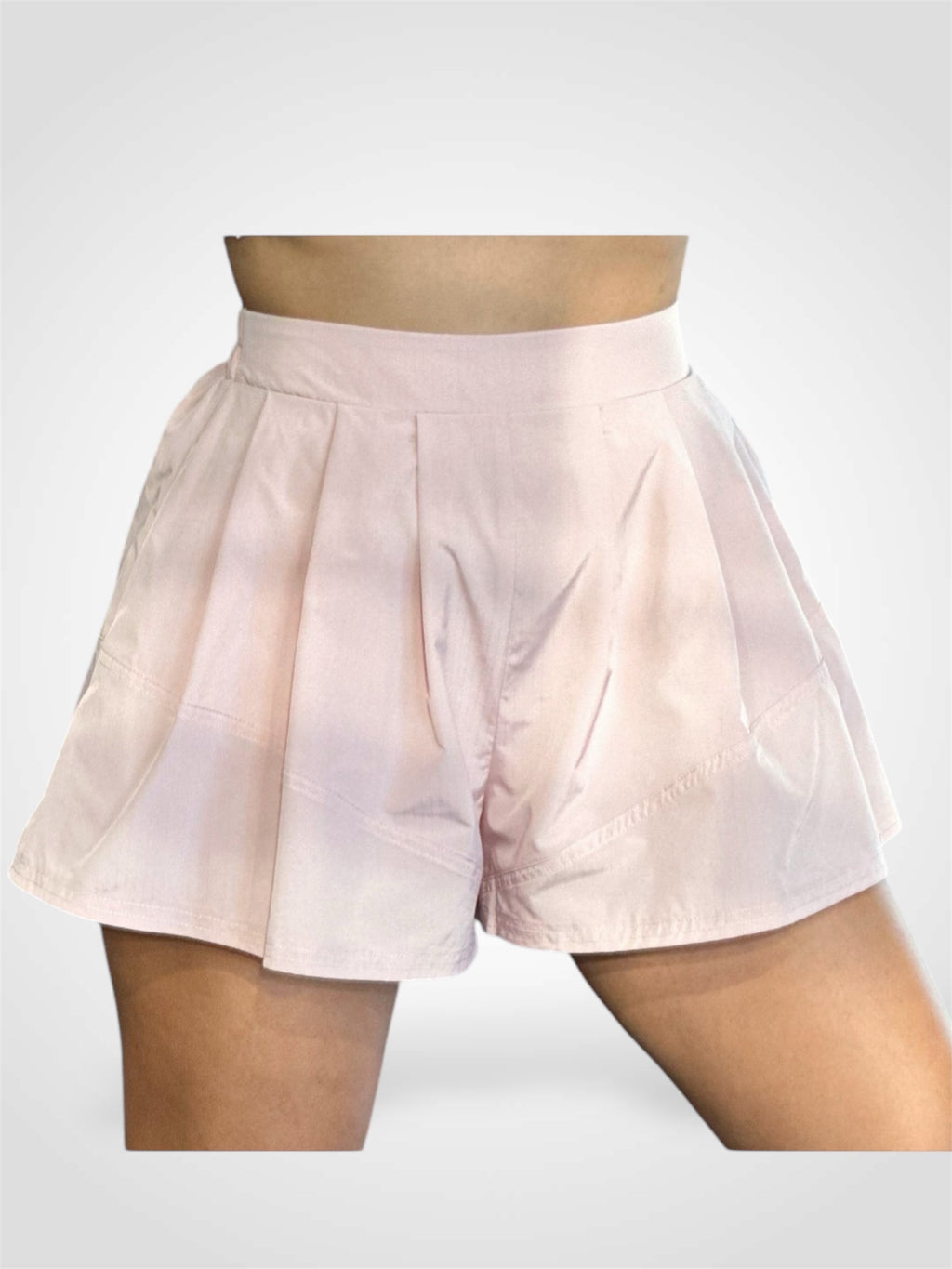 DUSTY PINK HIGH WAISTED RELAXED FIT SPORTY SHORTS