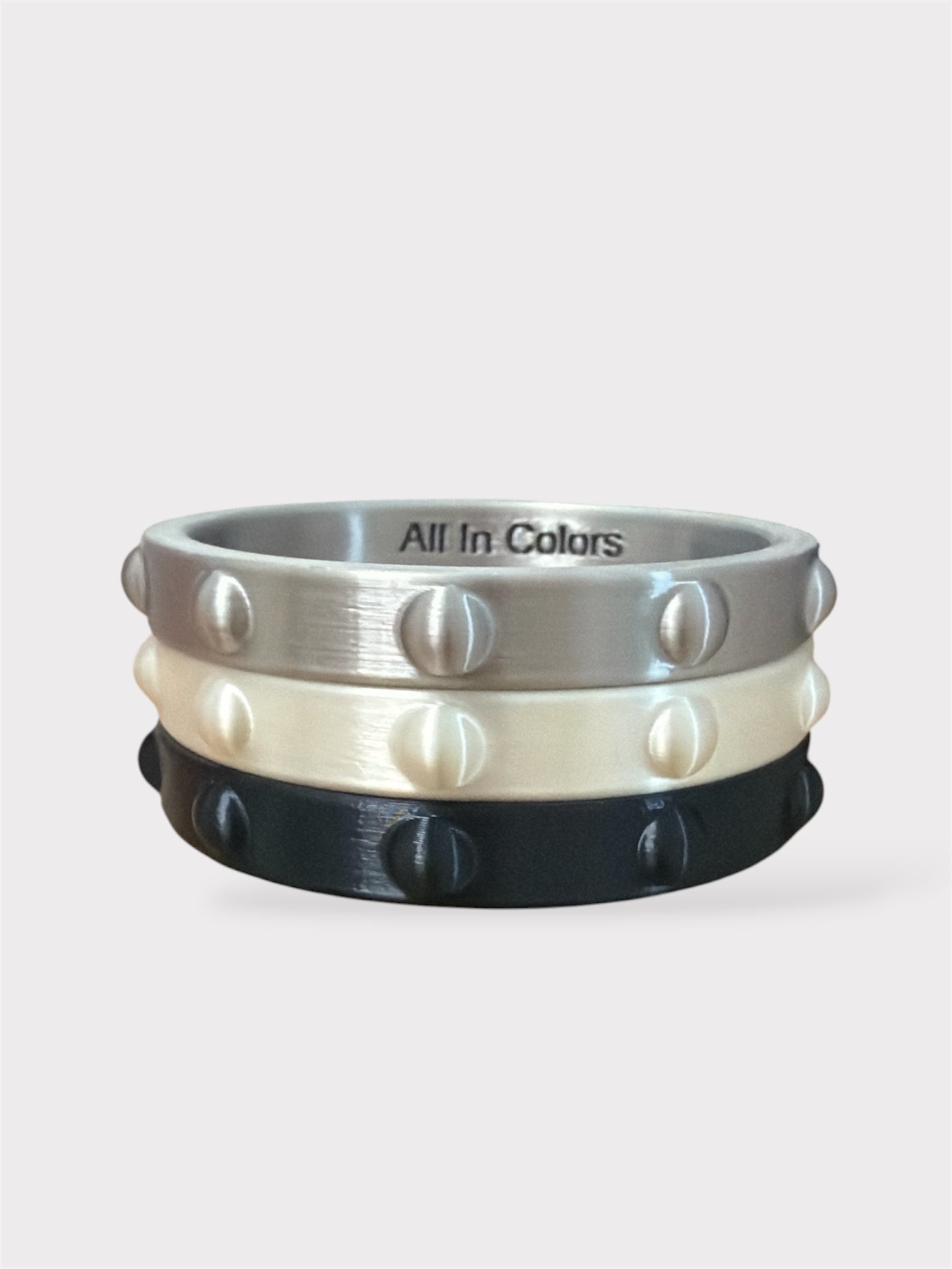 Thin Endless Bangles Silver-White-Black