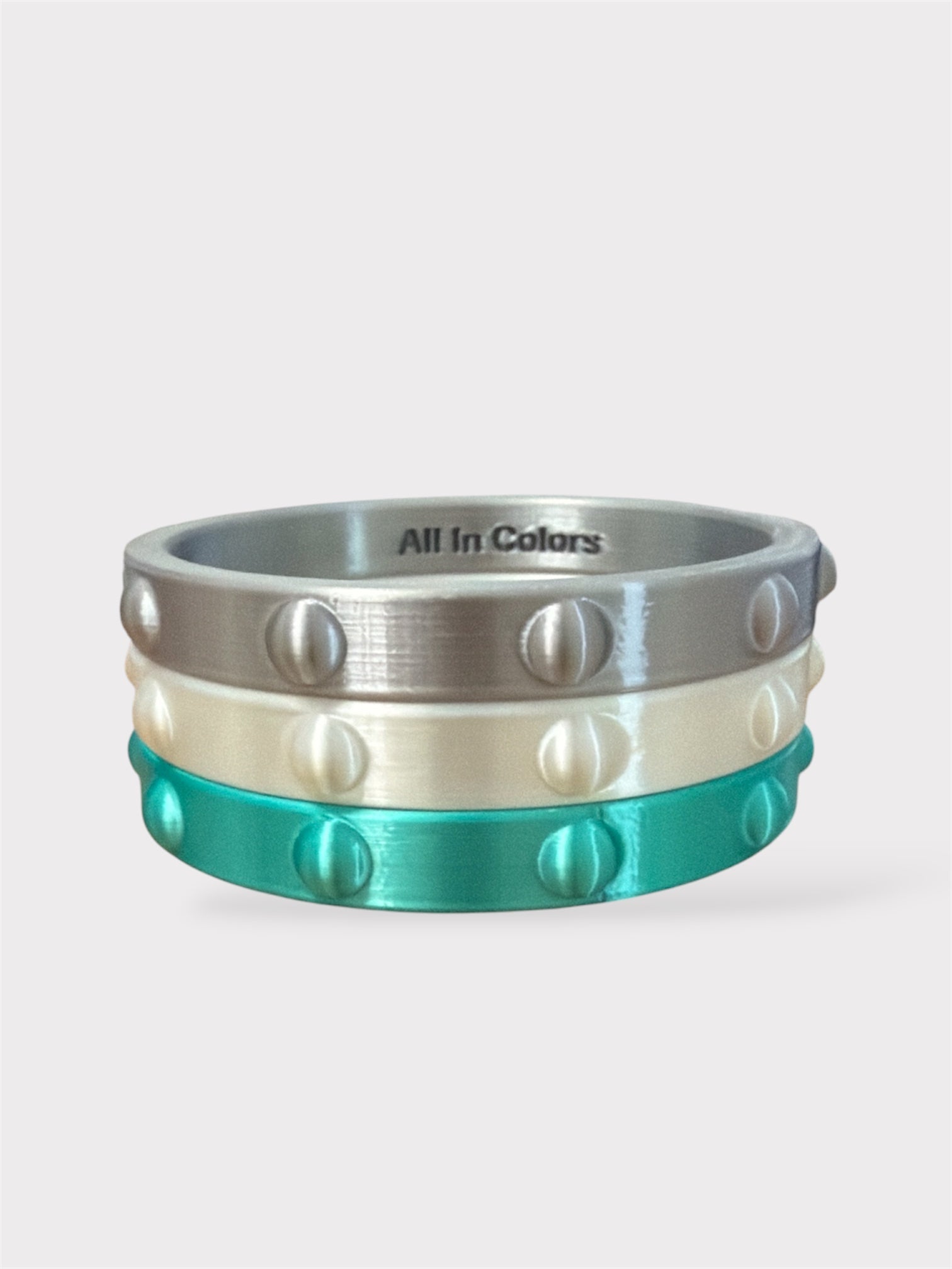 Thin Bundle Endless Bangles Silver-White-Turquoise