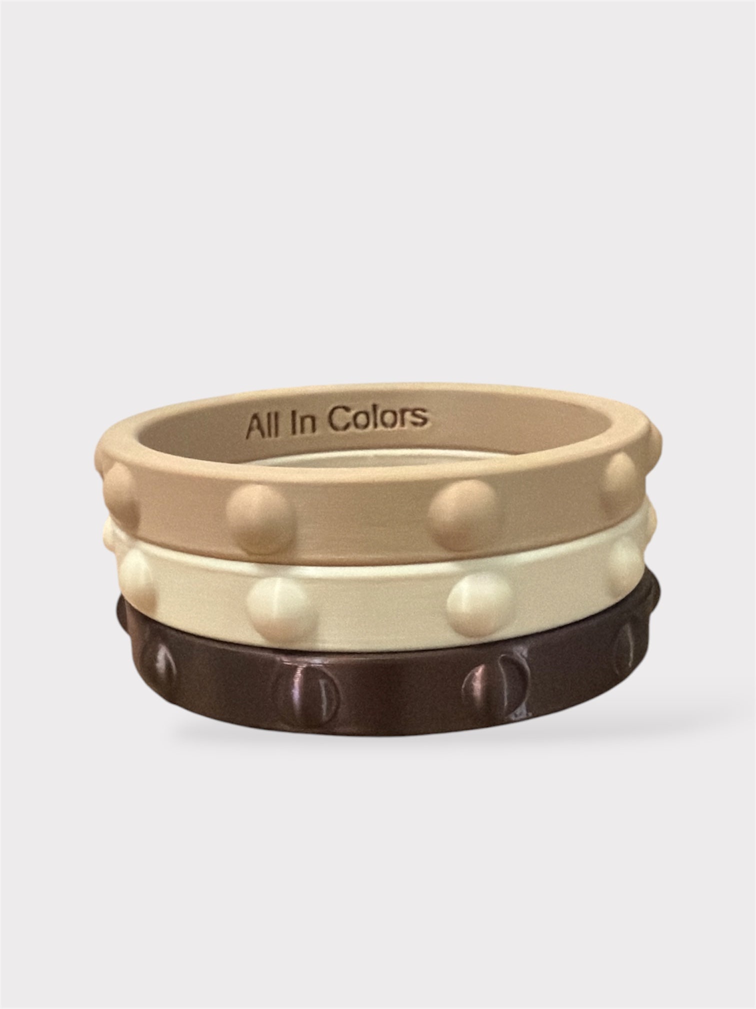 Thin Endless Bangles Cream-White-Brown